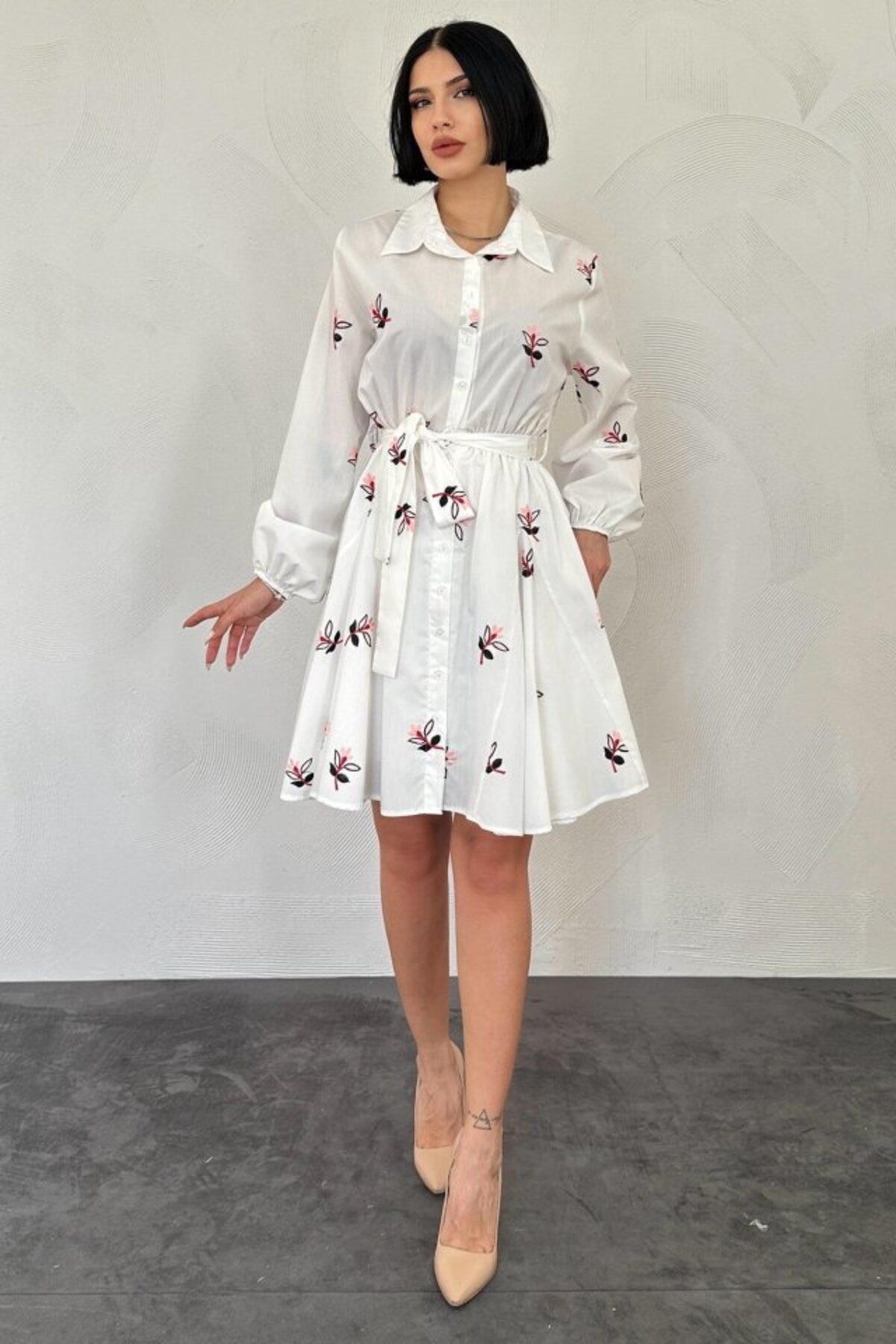 MRA Fashion Pudra Brode Mendilli Elbise