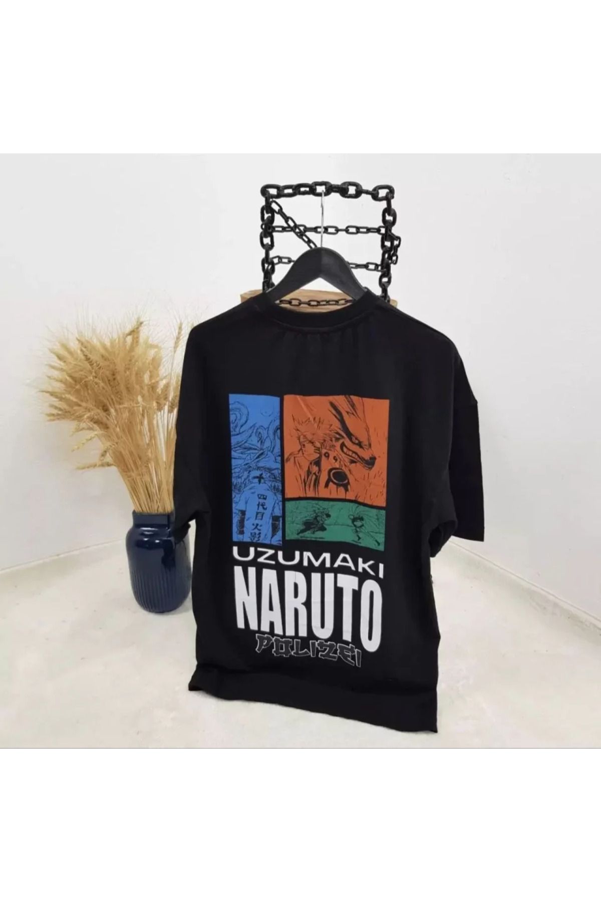 Albayrak Unisex Bisiklet Yaka Baskılı Oversize T-Shirt - Siyah