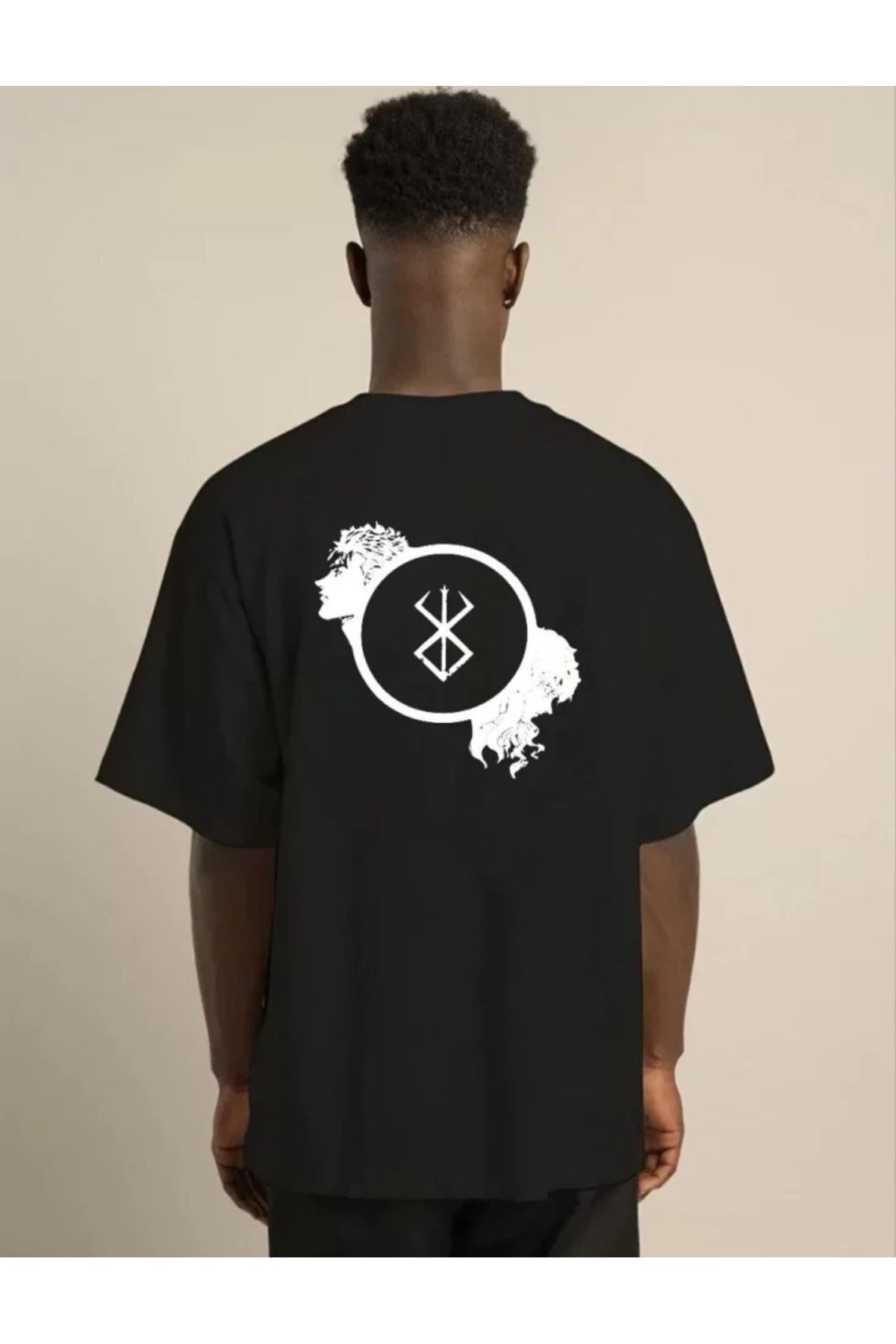 Albayrak Unisex Bisiklet Yaka Baskılı Oversize T-Shirt - Siyah
