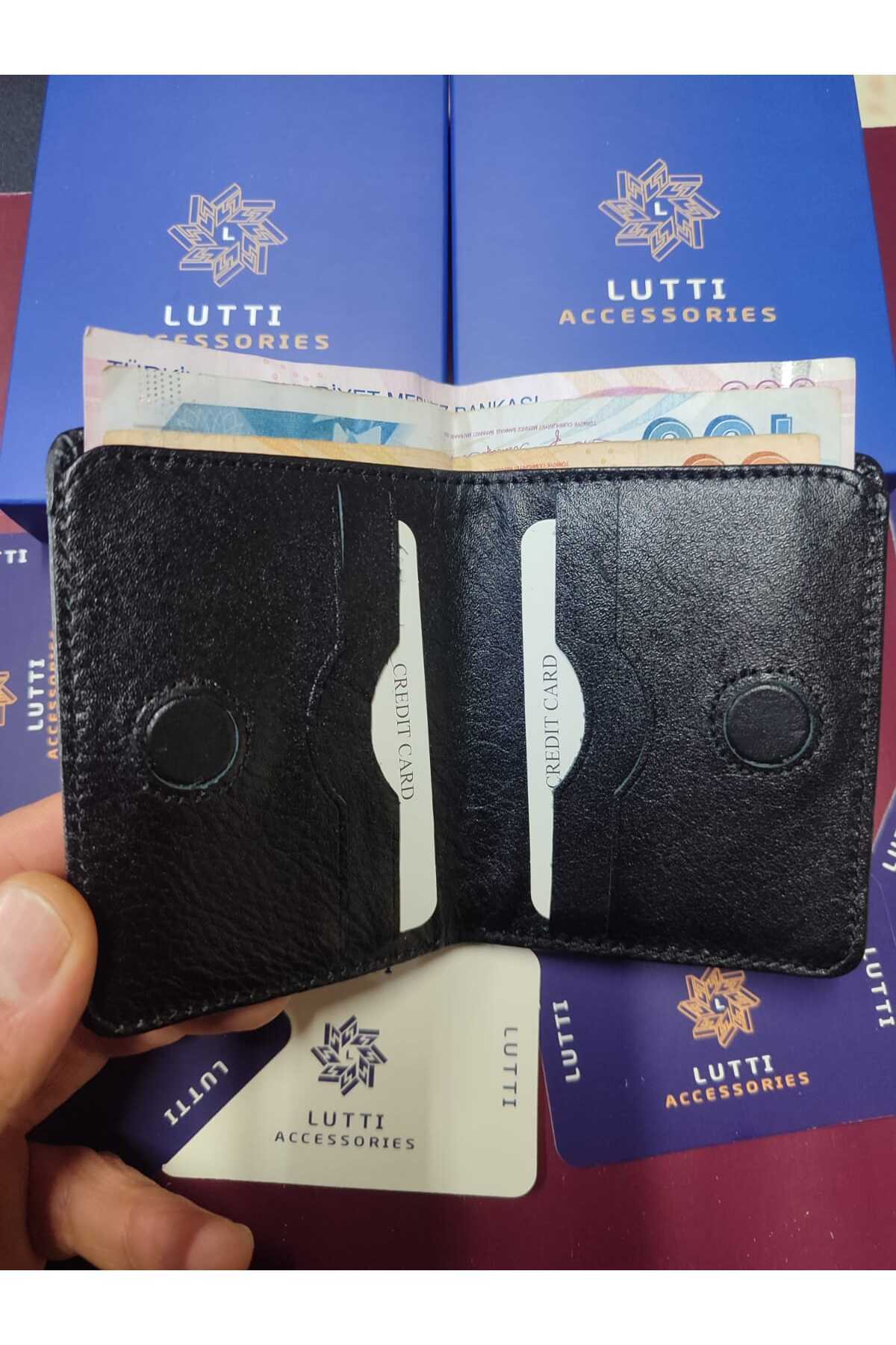 Lutti Mıknatıslı Hakiki Deri Kartlık Cüzdan görsel 7