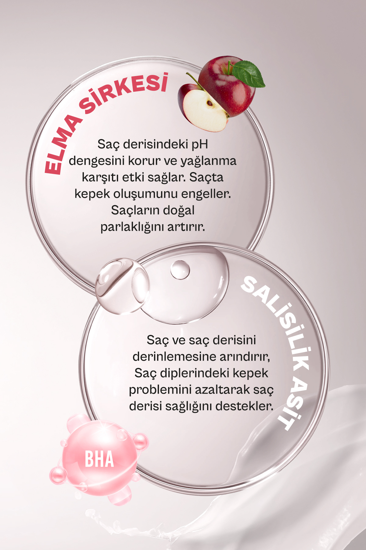 Expert Apple Cider Kepek Karşıtı Saç Bakım Seti Şampuan Tonik Peeling 3'lü-vegan — SET.URB.238 — تصویر 6 از 8