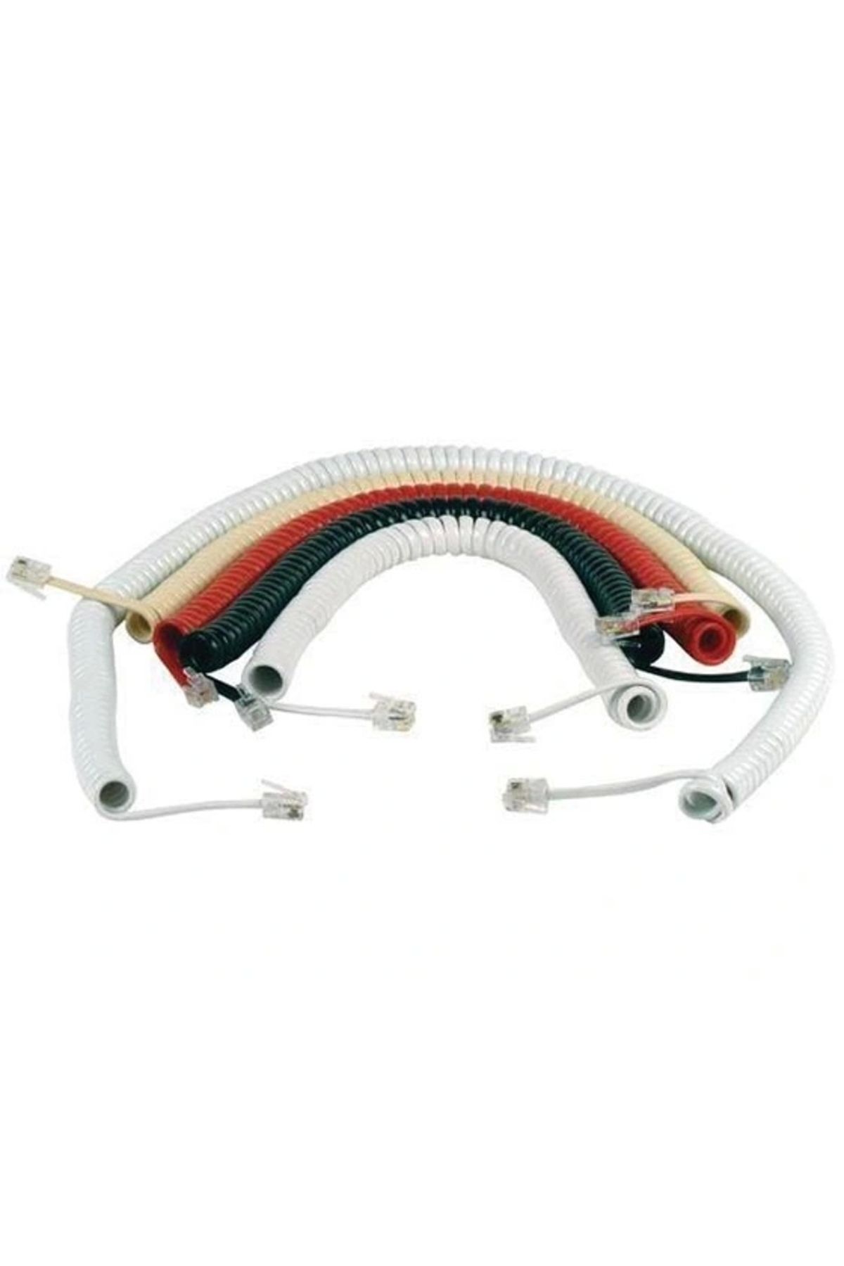 shopwave TELEFON SPİRAL KABLO BEYAZ 3 METRE (5047)
