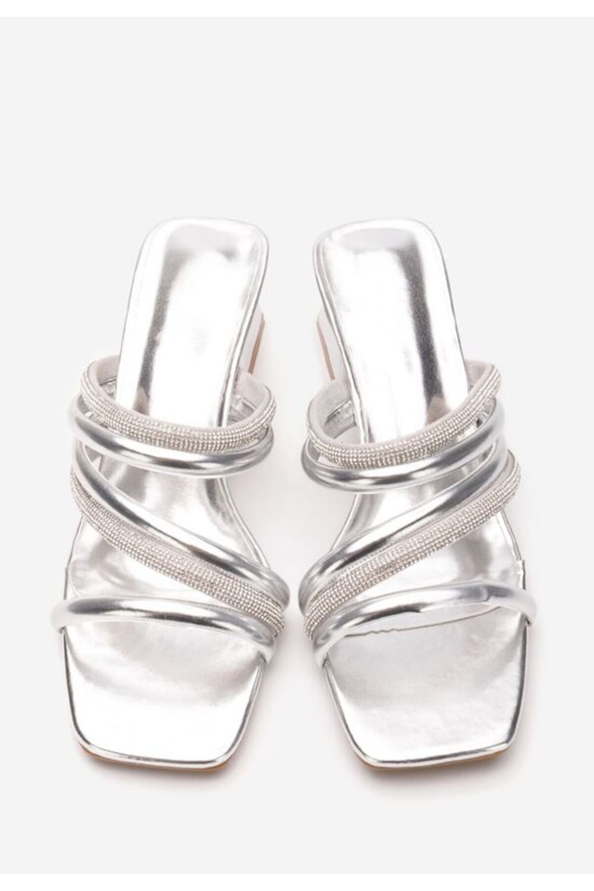 B T Shoes-Elegant women's slippers Britni silver 6