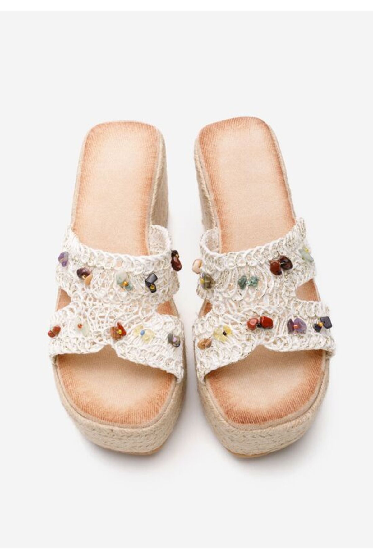 B T Shoes-Papuci cu platformă Laurine albi 6