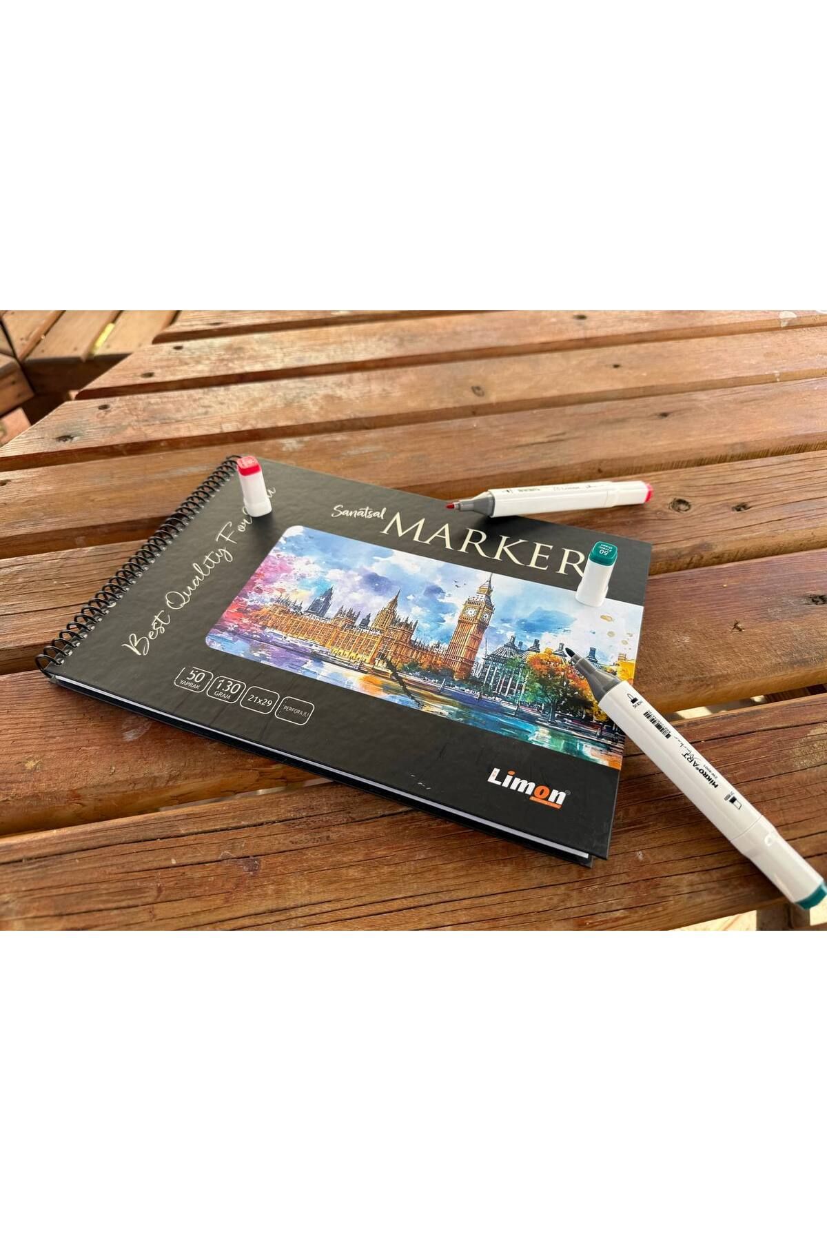 LİMON DEFTER-Lemon Notebook Artistic Marker Pen Notebook Large Size (Backproof Paper) (Size 21X29) 2