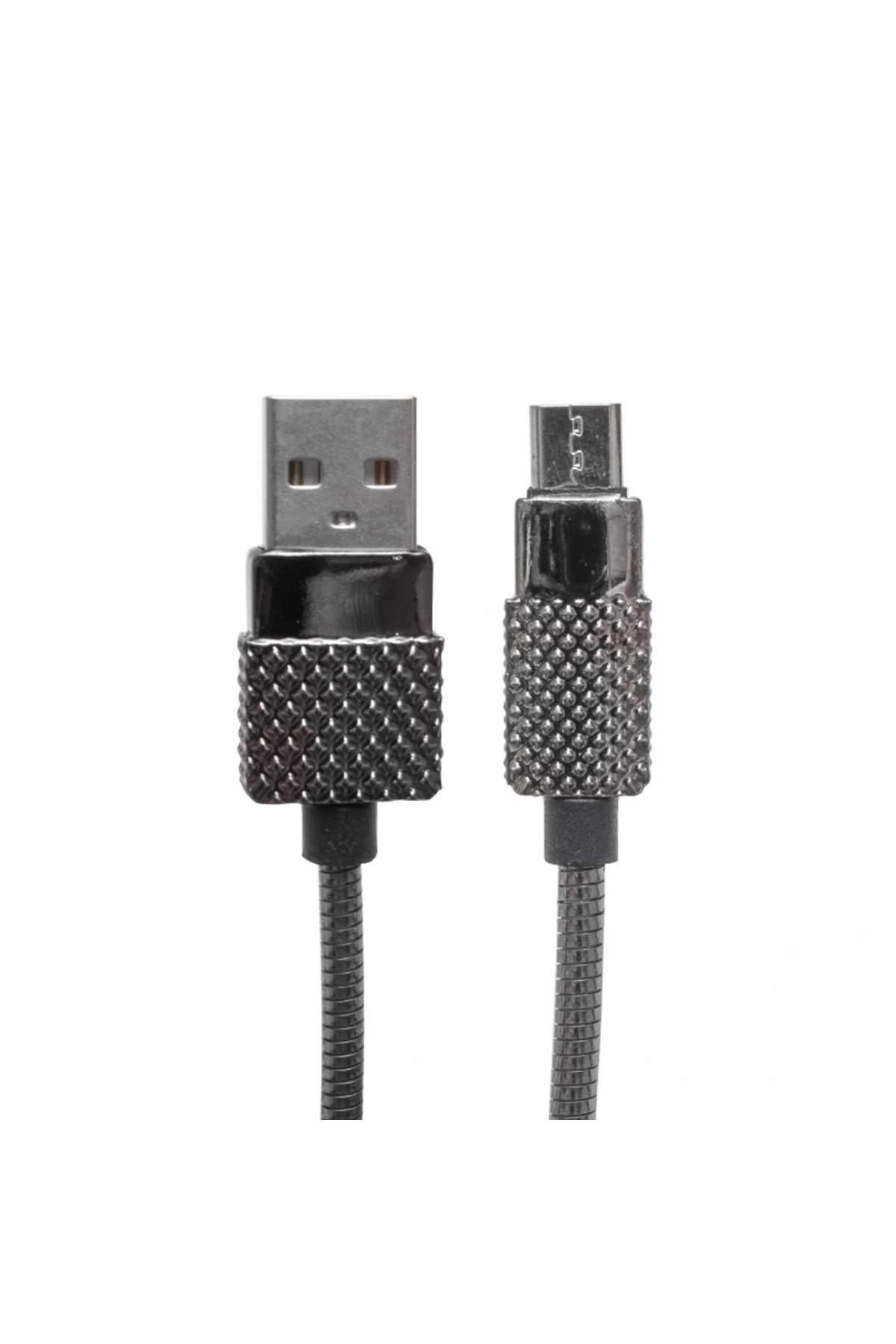 shopwave 3 AMPER METAL YAYLI MICRO USB  Uyumlu DATA VE ŞARJ KABLOSU 1 METRE (5047)