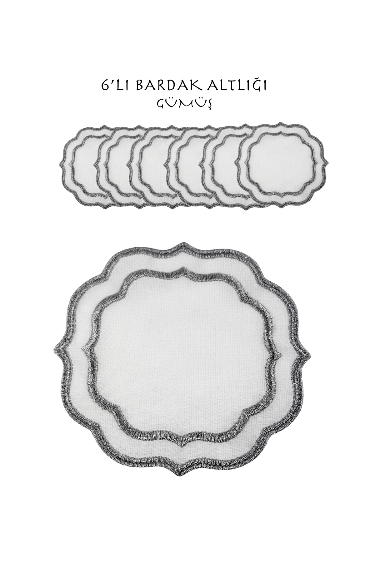 EVSTYLE-Set of 6 Silver Coasters 1