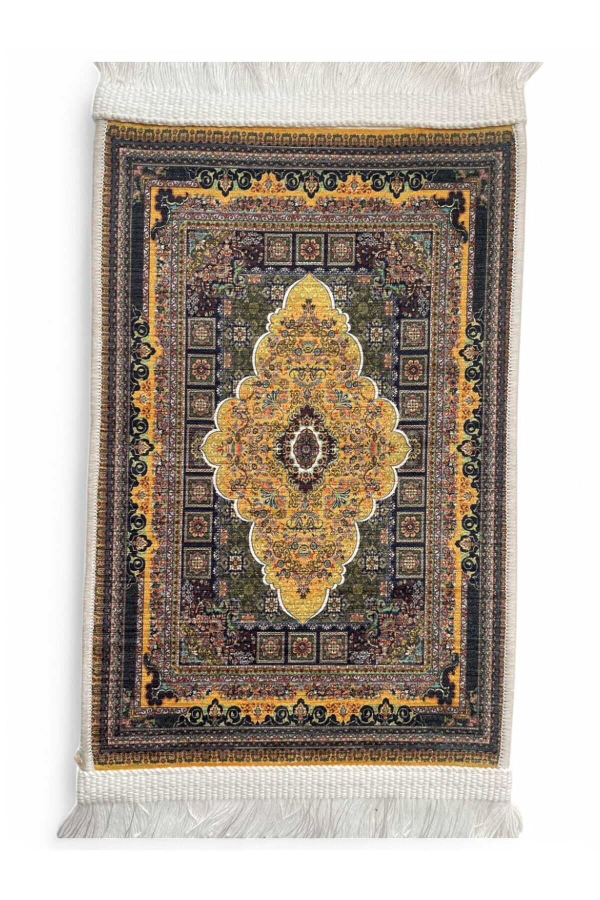 GALATA GIFT Covor În Miniatură Mousepad Casă De Jocuri (casă De Păpuși) Material Dioramă Cu Ciucuri Covor Cu Model Tradițional 40*20 - One Size