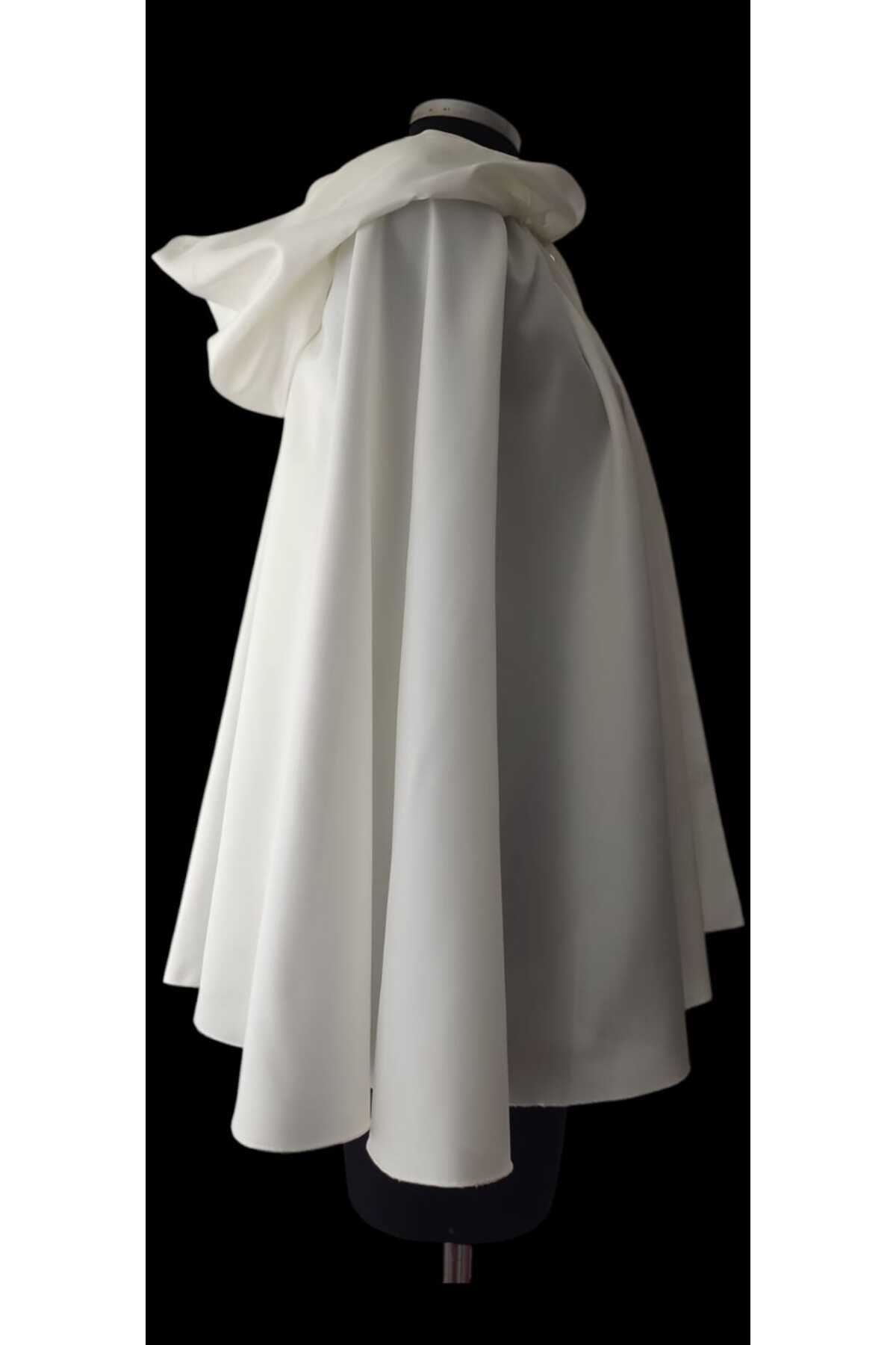 MODA NUR-Bolero Cape,Hooded Bolero, Cream Cape ,Bridal Cape 4