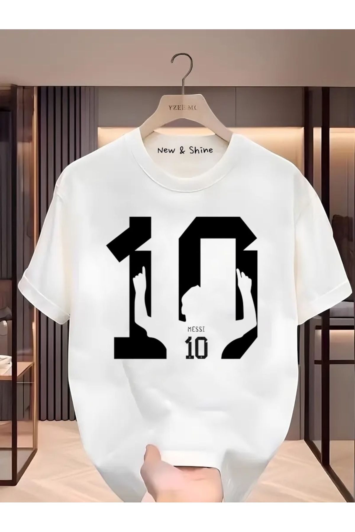 New Shine Tricou Oversize Cu Imprimeu Messi 10 Unisex - S