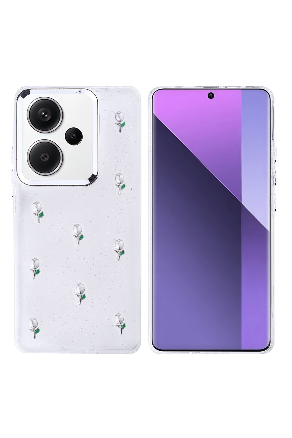 Coverzone Xiaomi Redmi Note 13 Pro Plus 5G ile uyumlu Kılıf Airbag Köşeli Şeffaf Baskılı Z-Kutup