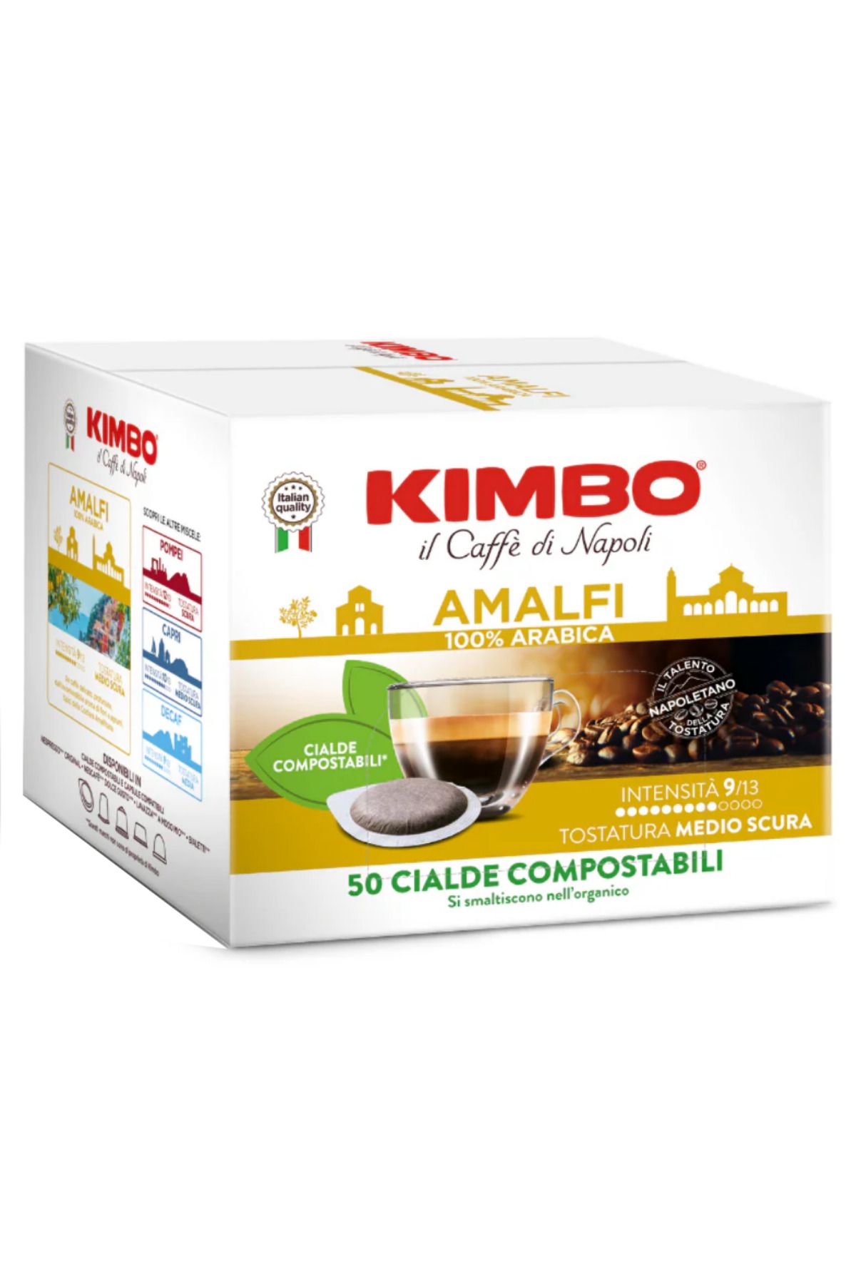 Kimbo Cialde Amalfi 100% Arabica Yassı Pod Uyumlu Kapsül Kahve (50'li Kutuda)