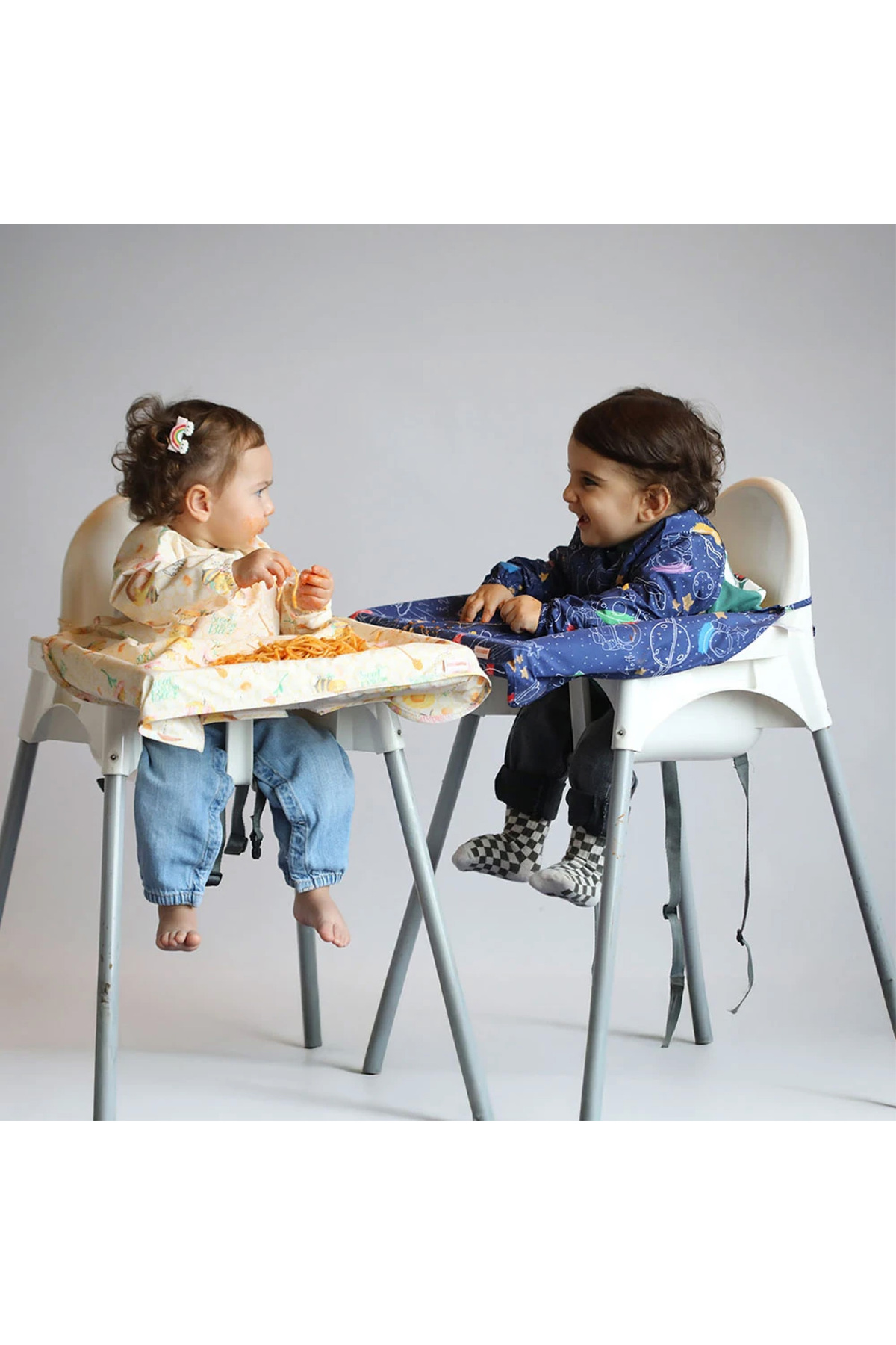 mammam always by your side Minik Astronotlar Mama Sandalyesi Önlüğü, Su Geçirmez, Leke Tutmaz, 6-30ay fotoğrafı 6 (önizleme)