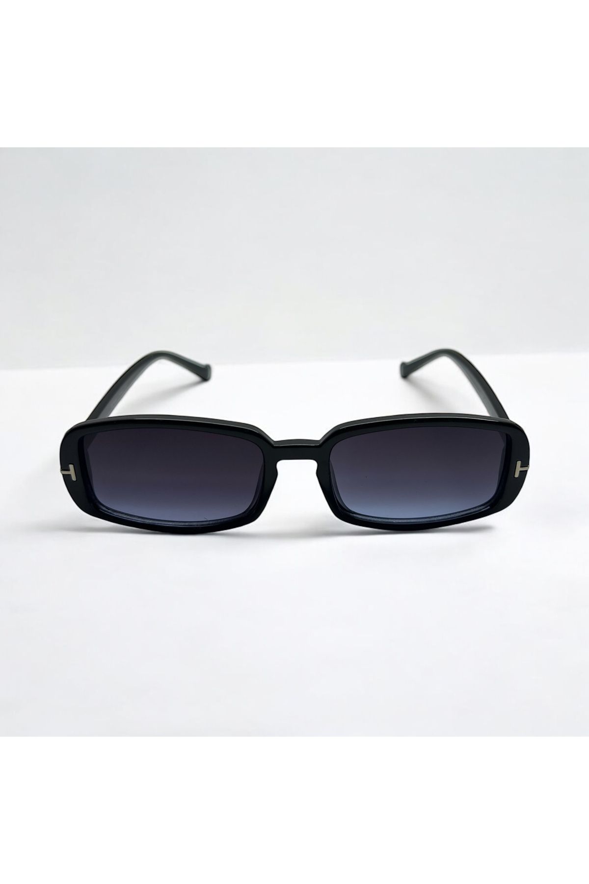HMG Aksesuar Luxury dark blue dikdörtgen unisex güneş gözlüğü , UV400 korumalı ve 42 ekartman
