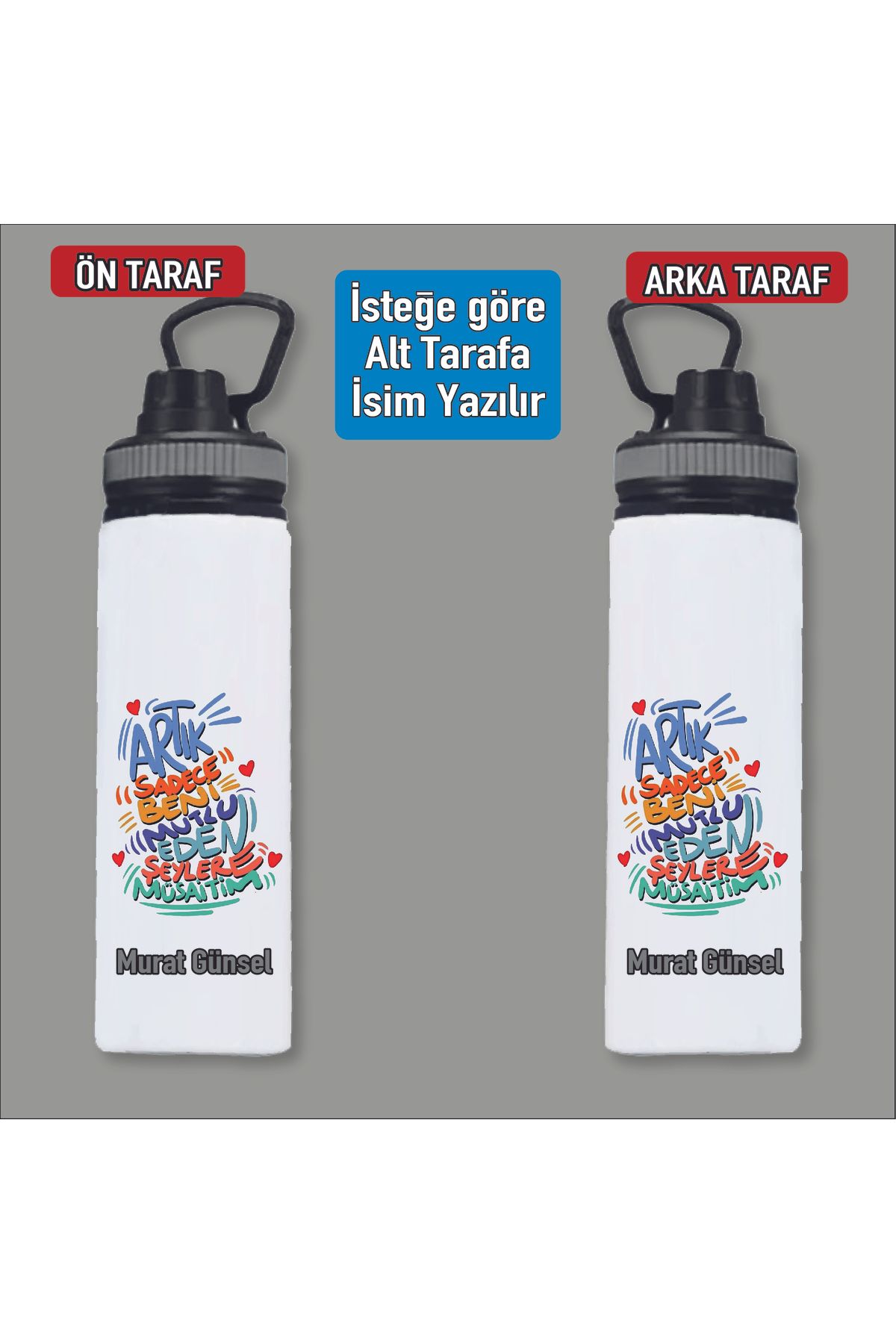 DKDZ SHOP-(تعليق على العنوان قارورة ماء) 850 مل (مخصصة بالاسم) 1