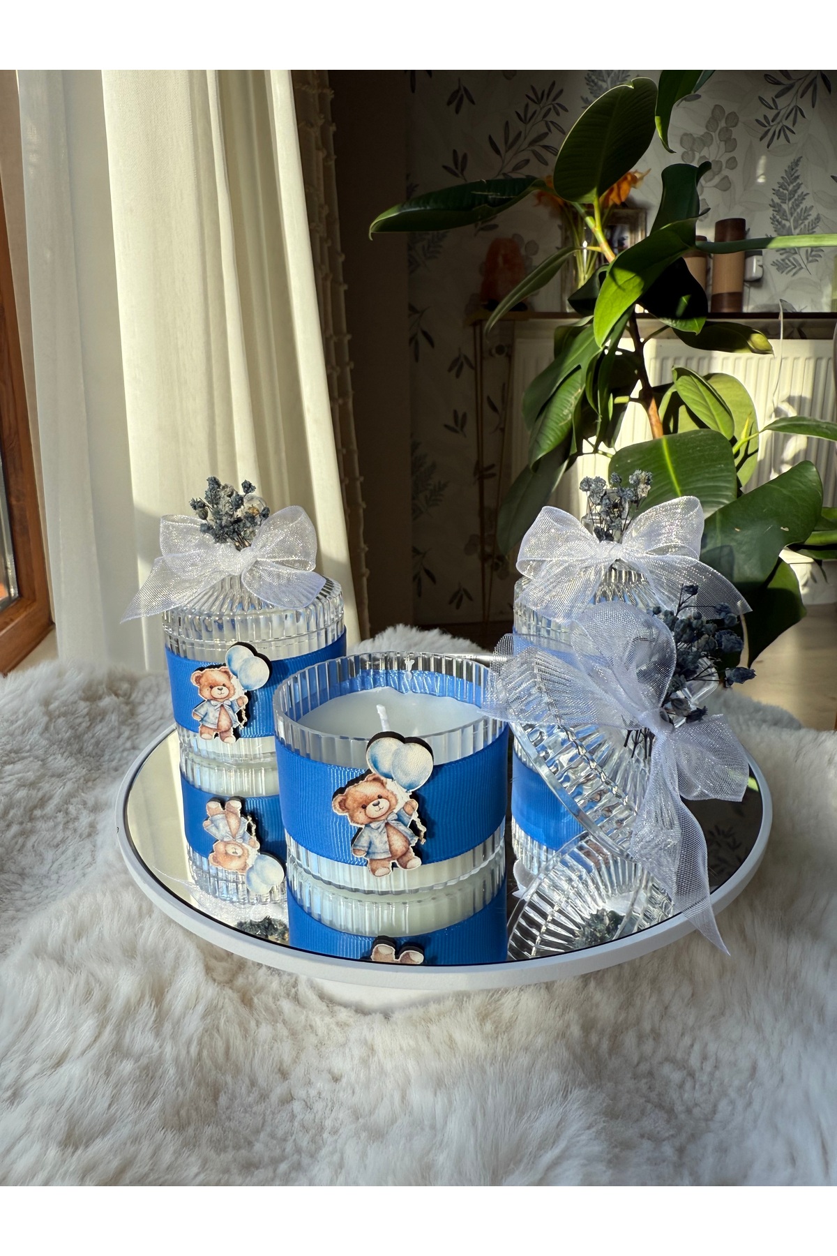 cacagift design Hediyelik Mum Özel Süslemeli Bebek Hediyelik Mum İsimli 10lu fotoğrafı 4 (önizleme)