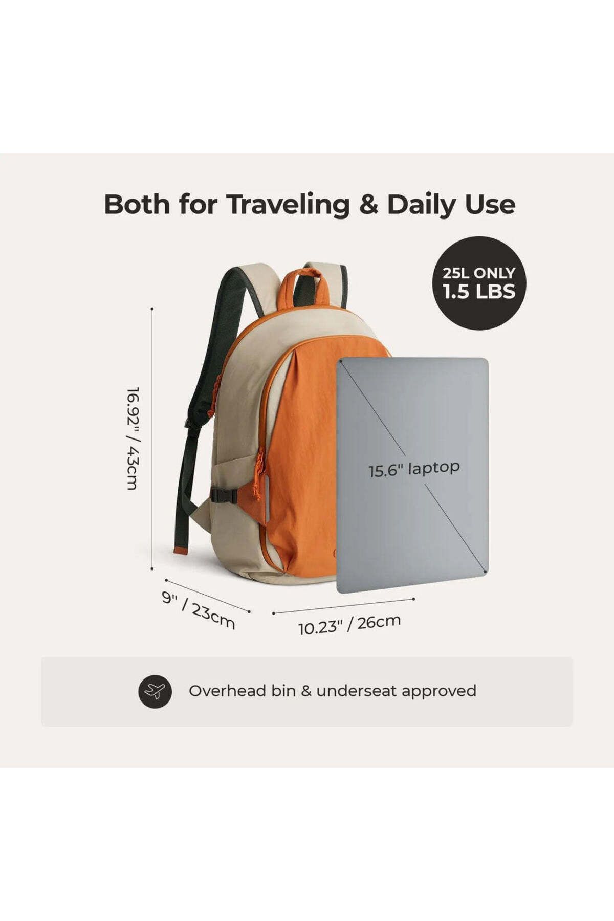 BAGSMART-Soar 25L 180° Open Clamshell Travel Backpack Set 8