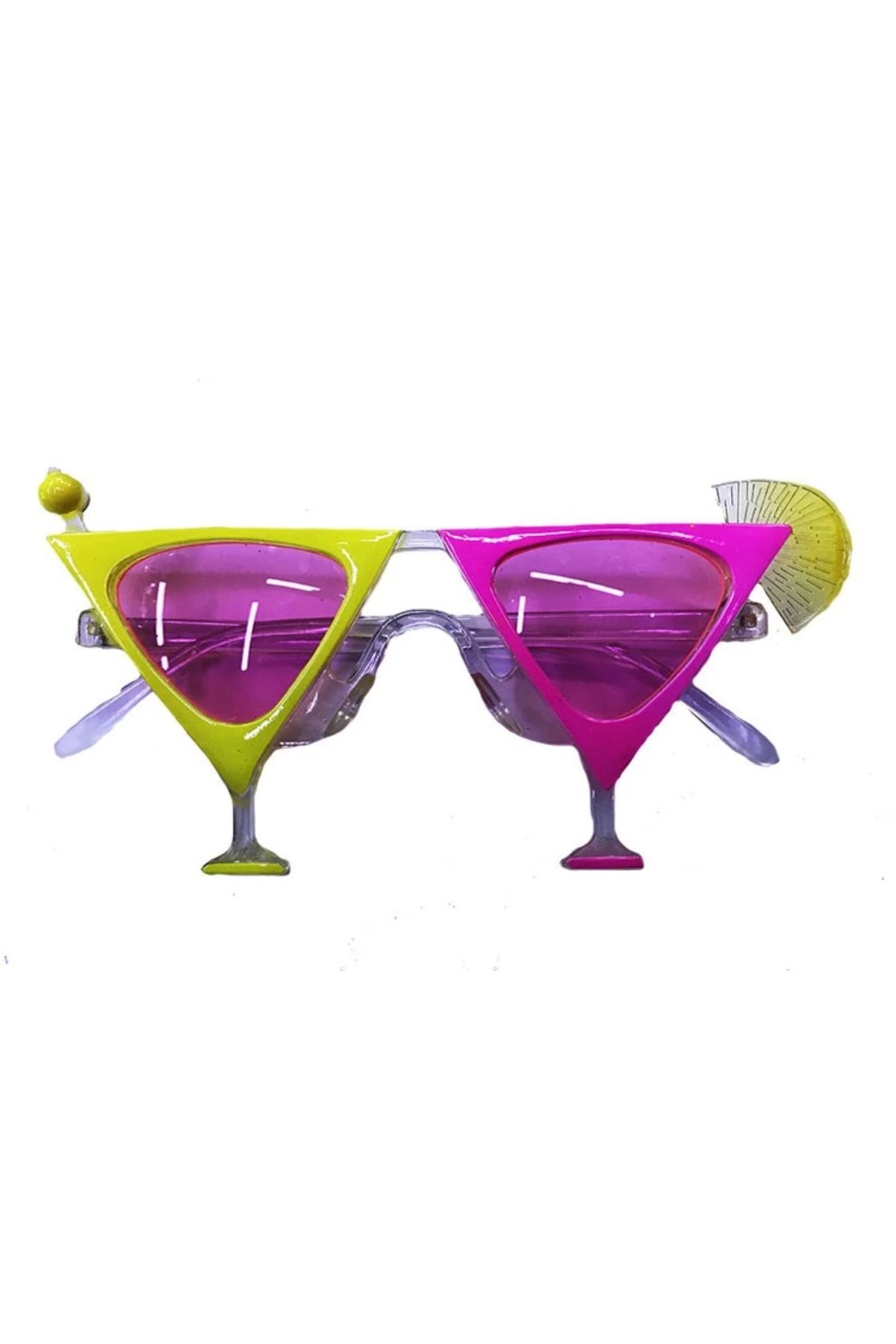 Narnuga Sarı Pembe Renk Martini Parti Gözlüğü - MCT8330-3680