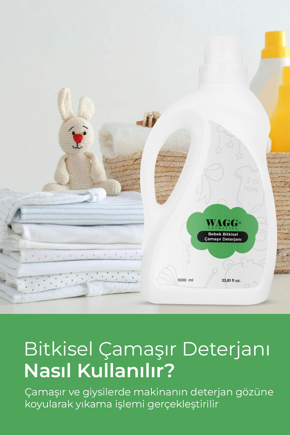 WAGG Cosmetics Organik Bitkisel Bebek Çamaşır Deterjanı 1000ml fotoğrafı 3 (önizleme)
