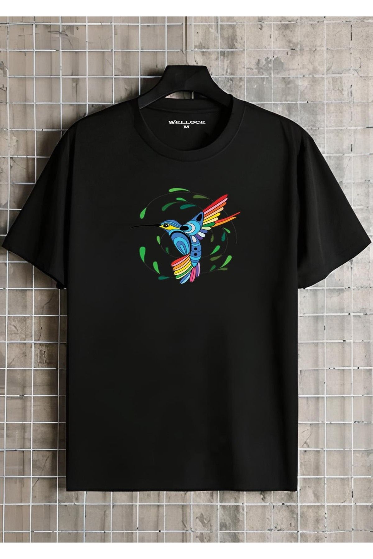 Feta KUŞ Baskılı Oversize Penye T-shirt
