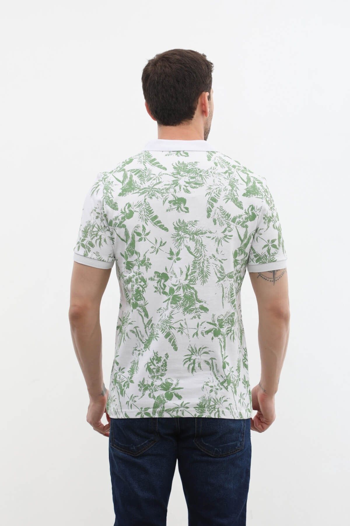 MARKAPIA-Ανδρικό μπλουζάκι Polo Neck - Forest Pattern 100% βαμβάκι 5