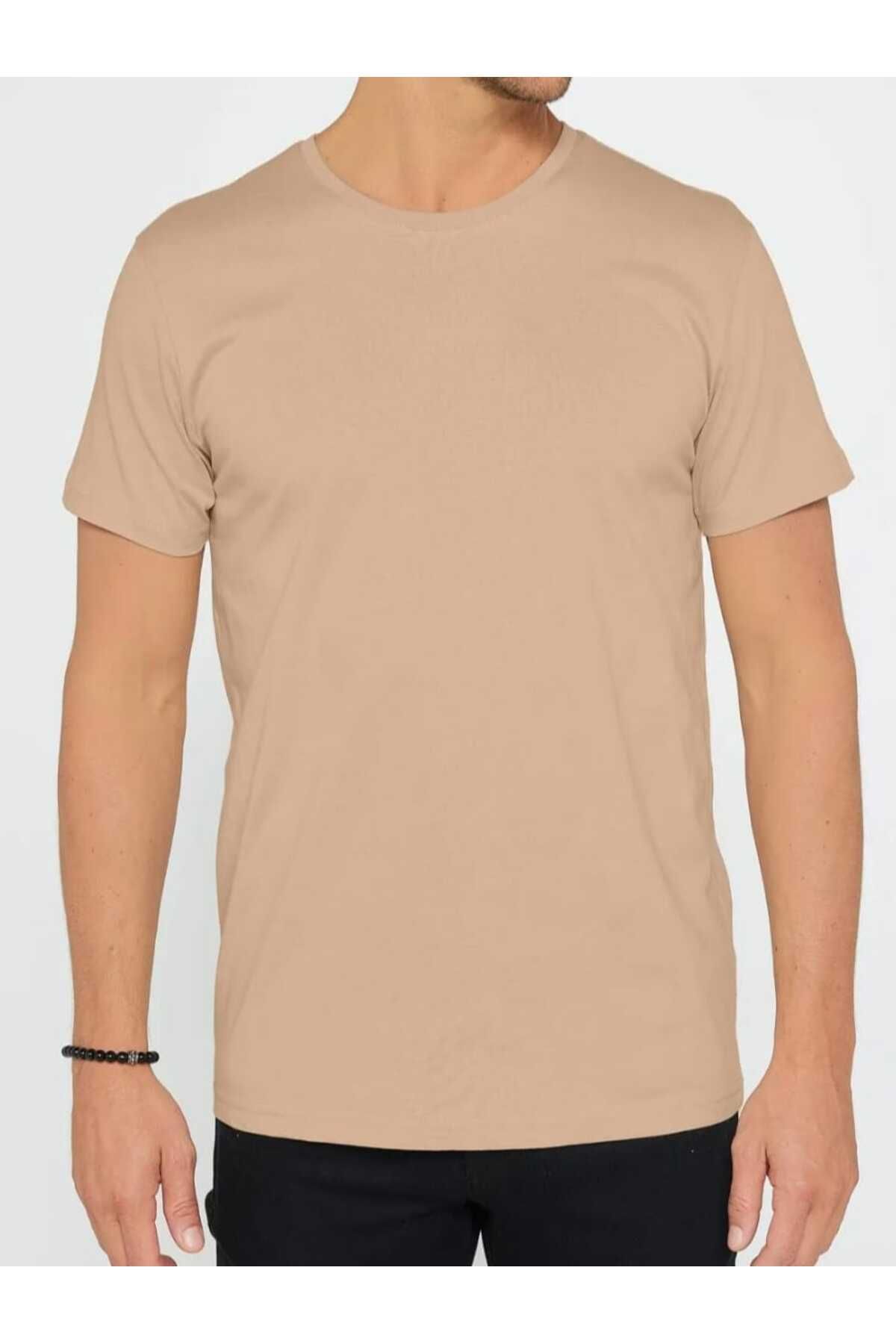 AURA Slim Fit Dar Kesim %100 Pamuk Yumuşak Dokulu Siyah Bisiklet Yaka Tişört