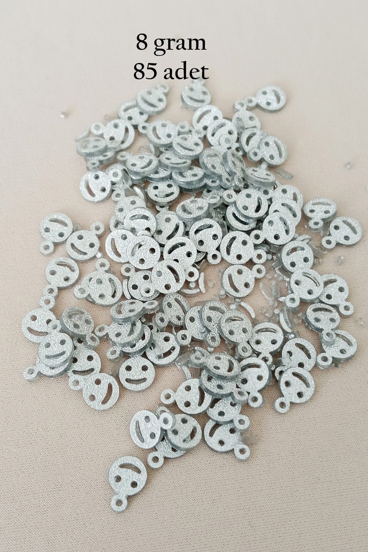 AC BOX Oya Abiye Bileklik Kolye Pleksi Metalik Plastik Pul Gümüş Renk 8 gram 85 adet - BNC525