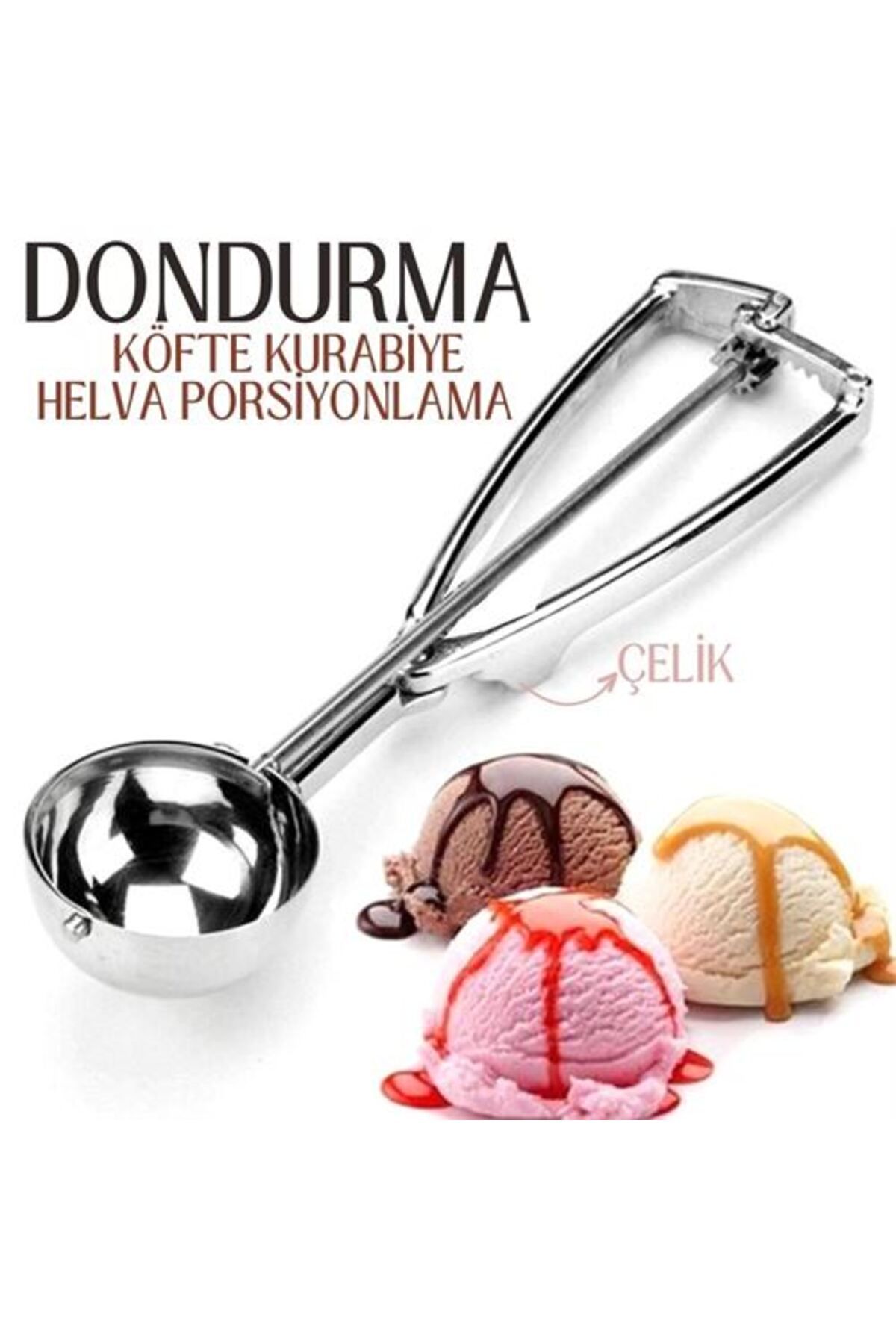 Ladesmedya Modacar Dondurma Porsiyonlama Kaşığı Kurabiye Köfte Helva