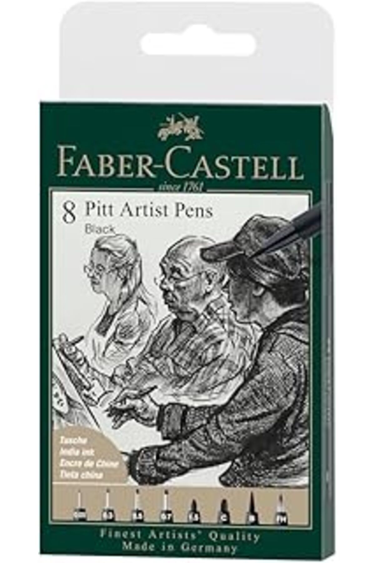 Mu Art Faber-Castell Pitt Artist Pen Çizim Kalemi 8'Li, C 199
