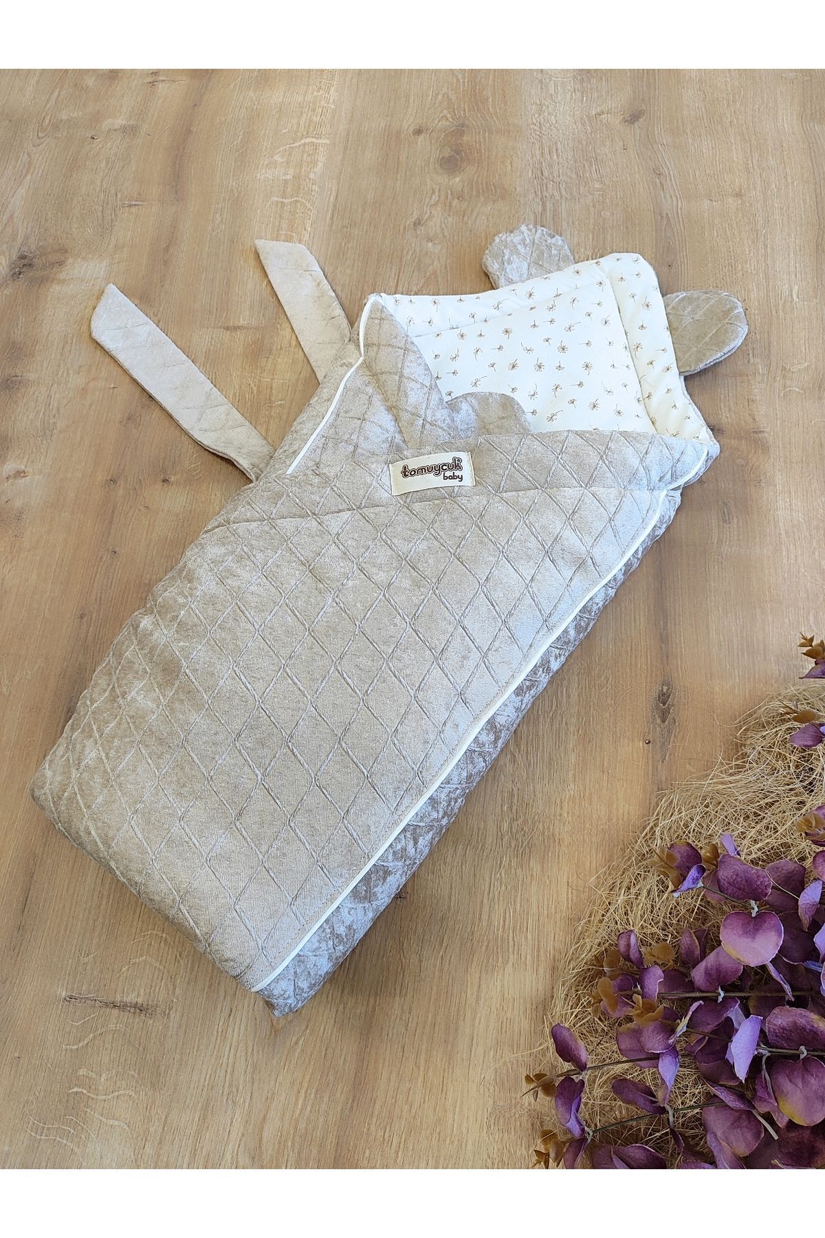 Tomuycuk Kahve Kız Erkek Bebek Battaniyesi Doğal Organik Uyku Kundağı Hastane Çıkışı Yenidoğan Mevsimlik fotoğrafı 2 (önizleme)