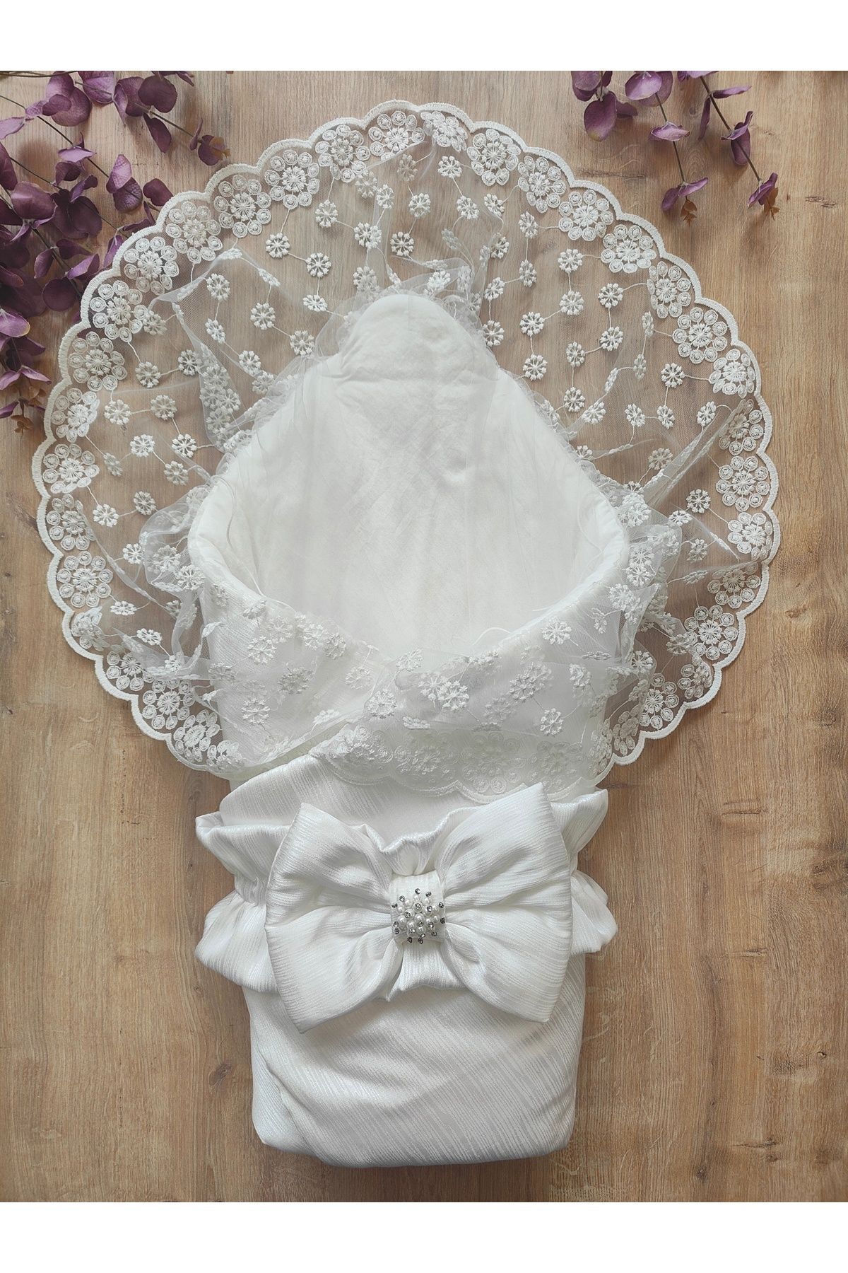 Tomuycuk Ekru Kız Erkek Bebek Battaniyesi %100 Doğal Organik Uyku Kundağı Hastane Çıkışı Yenidoğan fotoğrafı 6 (önizleme)