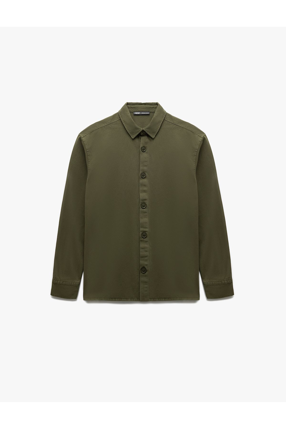 Koton-Cotton Long Sleeve Regular Fit Classic Collar Buttoned Shirt Jacket 3