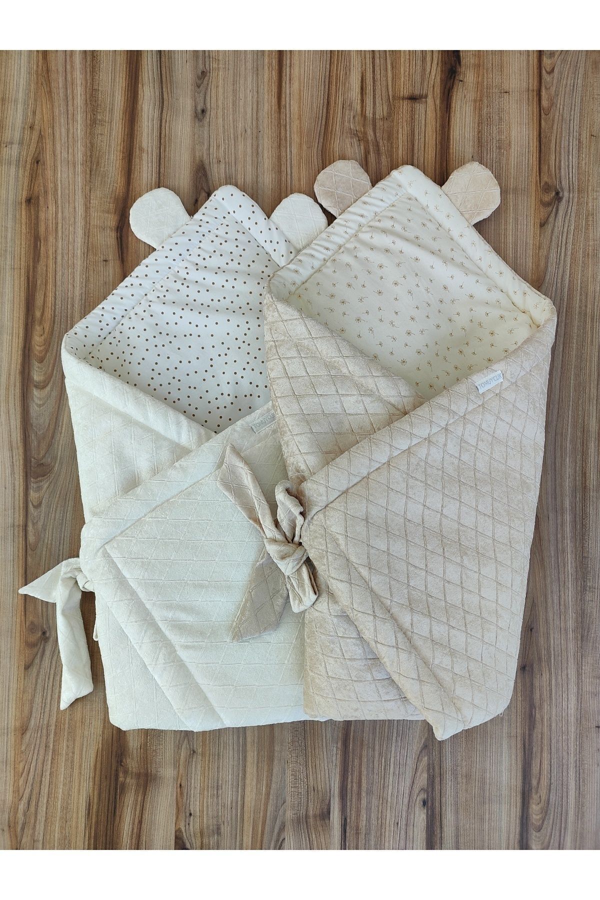 Tomuycuk Ekru Kız Erkek Bebek Battaniyesi Doğal Uyku Kundağı Hastane Çıkışı Yenidoğan Mevsimlik Hediyelik fotoğrafı 3 (önizleme)