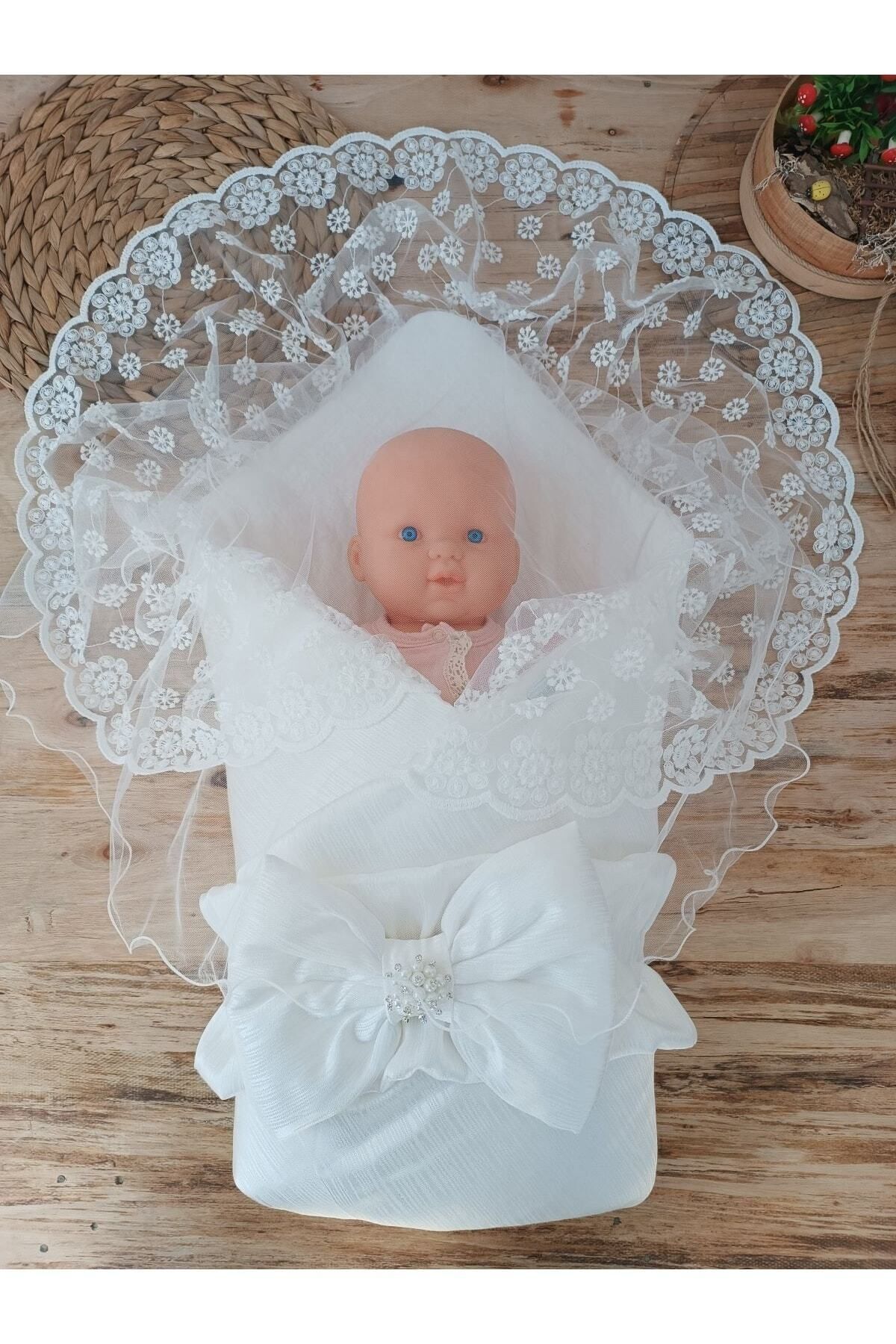 Tomuycuk Ekru Kız Erkek Bebek Battaniyesi %100 Doğal Organik Uyku Kundağı Hastane Çıkışı Yenidoğan fotoğrafı 3 (önizleme)