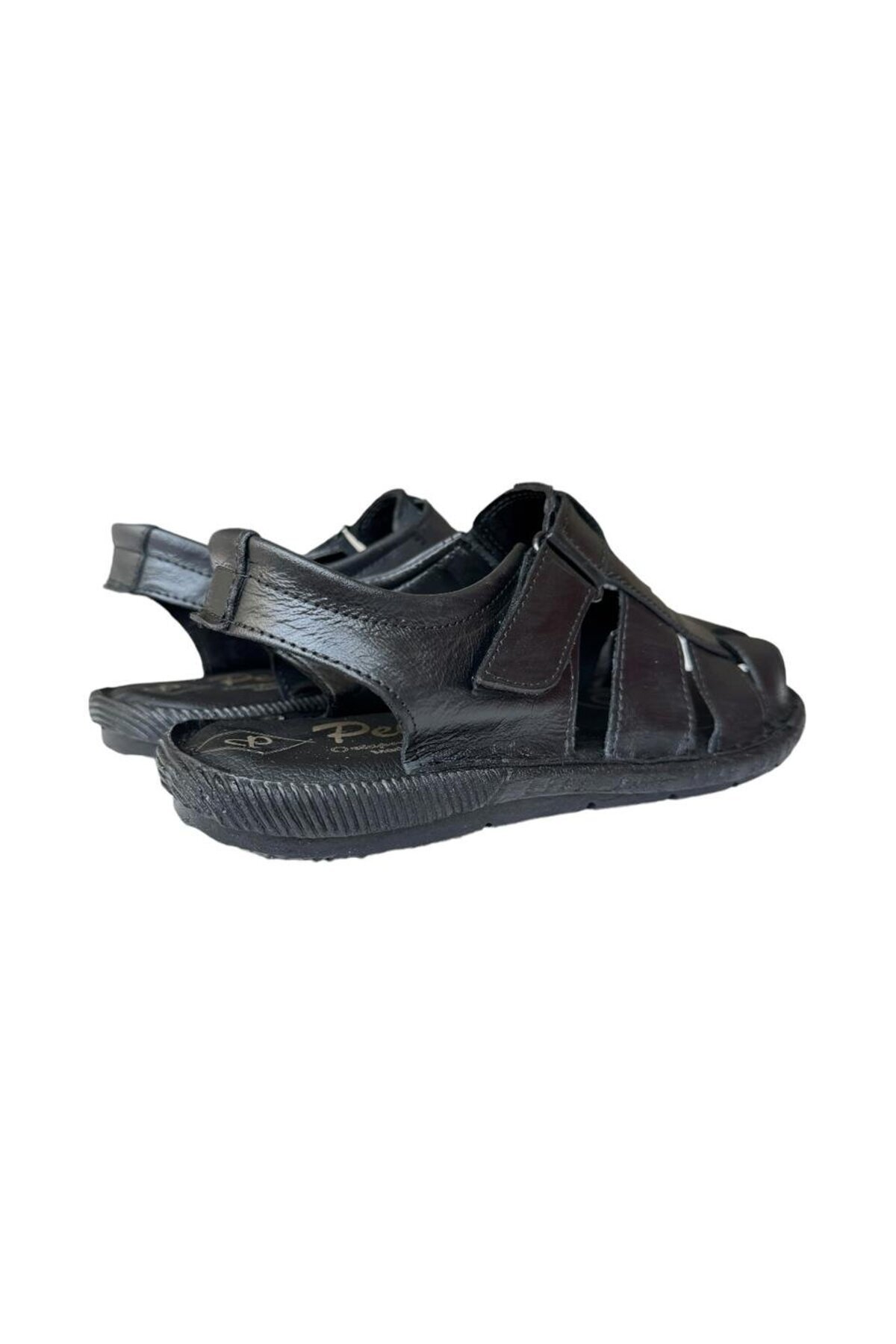 Liger-Sandale bărbați din piele naturală cu velcro NEGRE 7