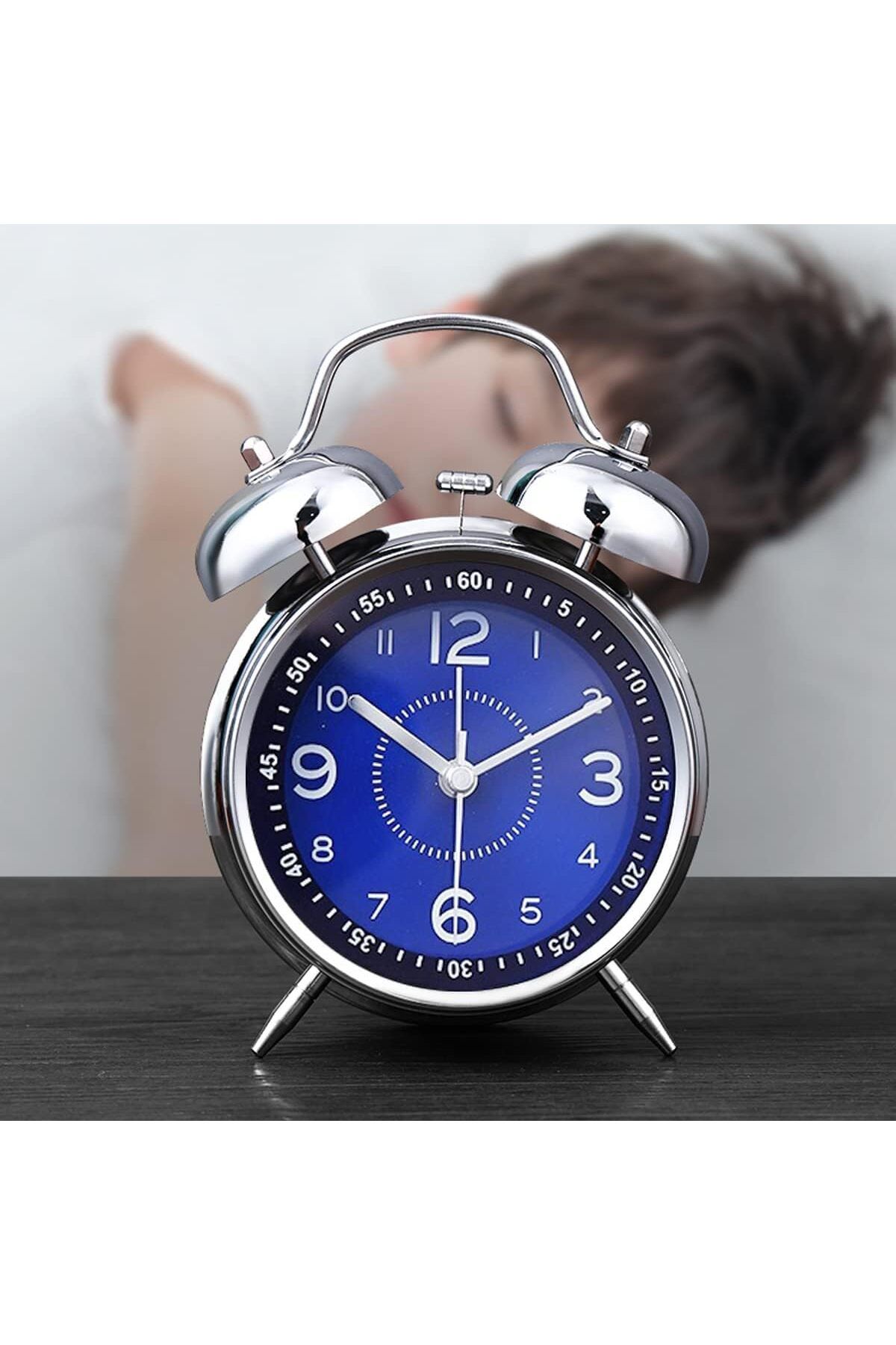 COOYA-Loud Alarm Clock, Retro 4", Alarm Clock Analog Clock Loud Alarm Clock for Heavy Sleepers (blue) 7