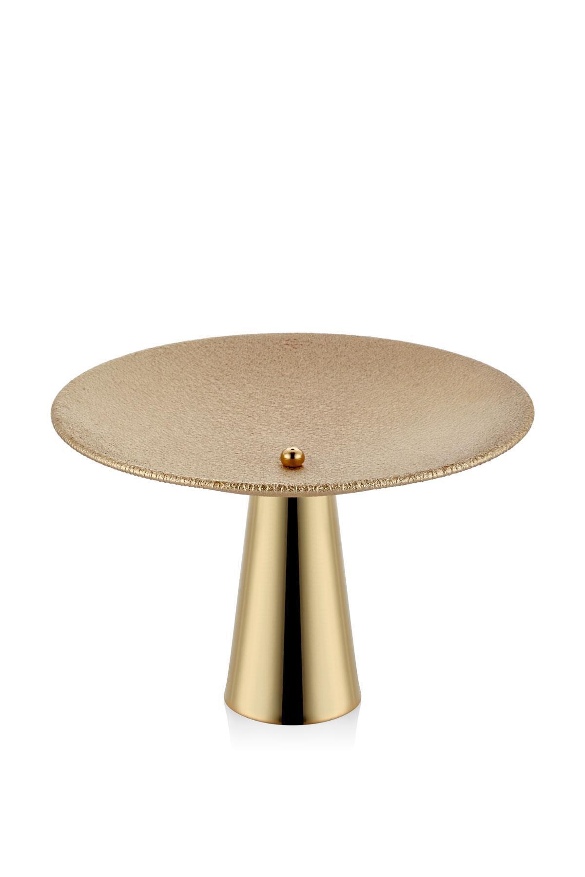 SETABIANCA-Seta Textured Dark Footed Presentation Gold 29*29*19 cm 1