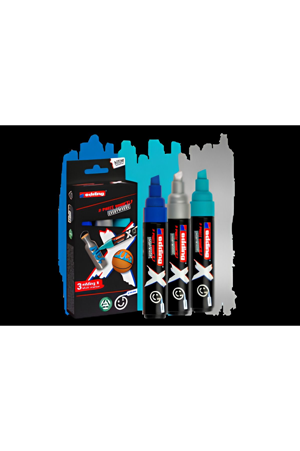 Edding-3Pcs X Multi Marker Set 2-10mm 2
