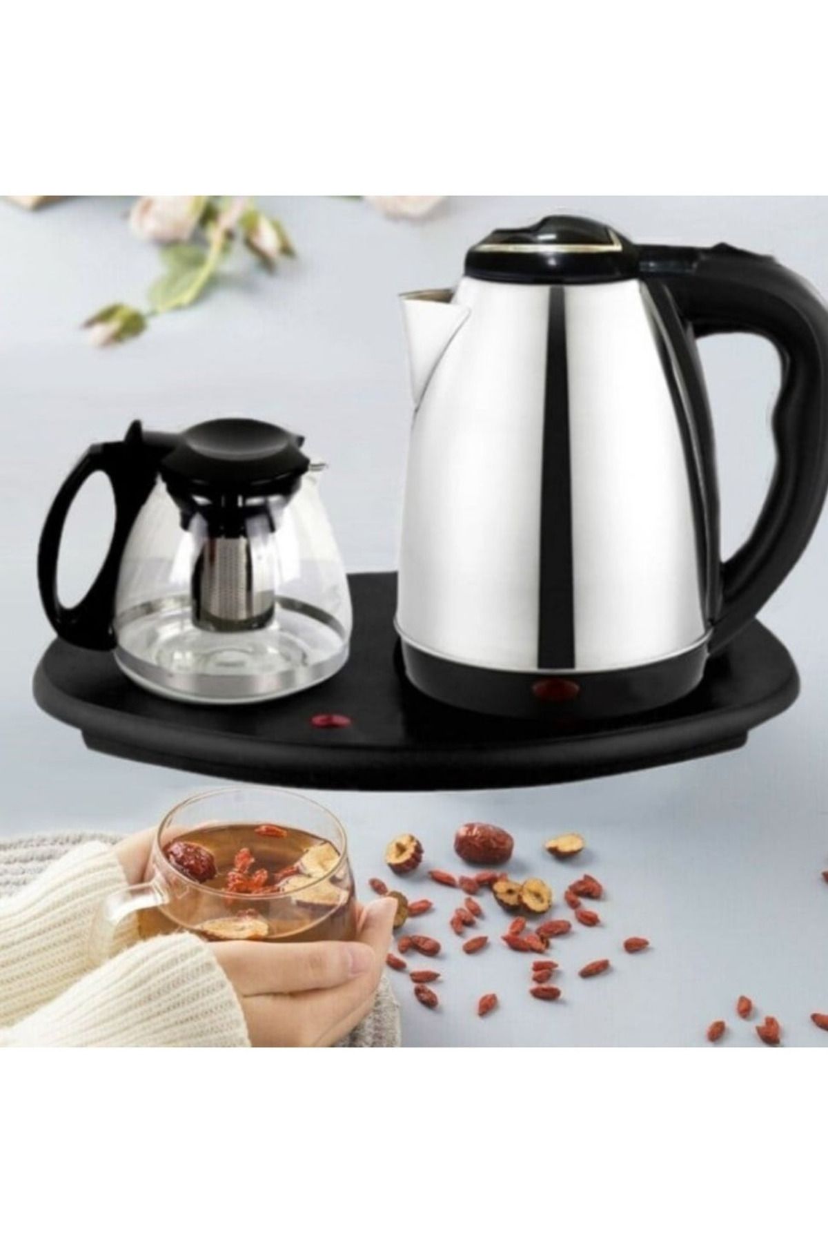 Denx-Electric Kettle With Tea Tray & Automatic Shut-off Feature Dx1788 2