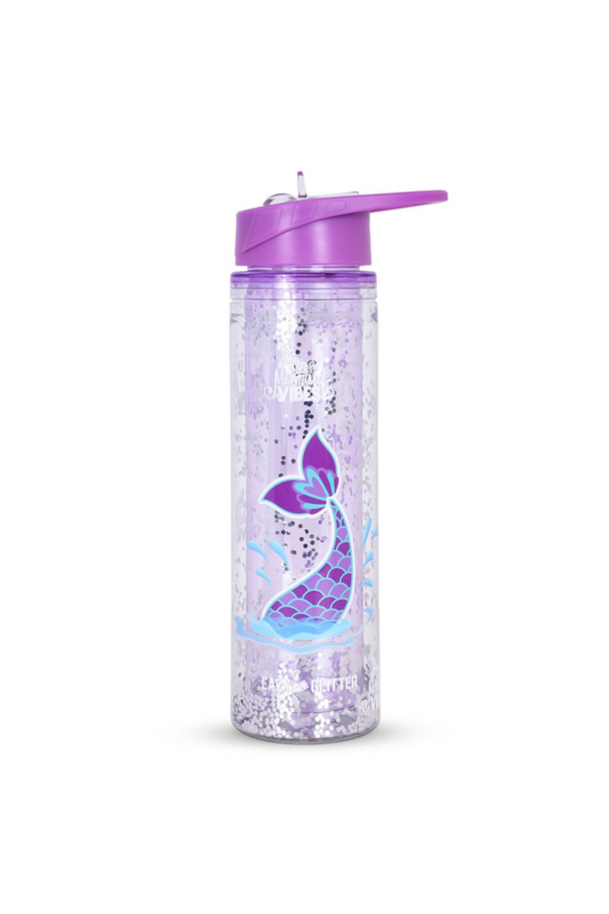 Eazy Kids-6 & 4 Convertible Bento Lunch Box w/ Water Bottle and Spoon Fork Set - Glitter Purple 3