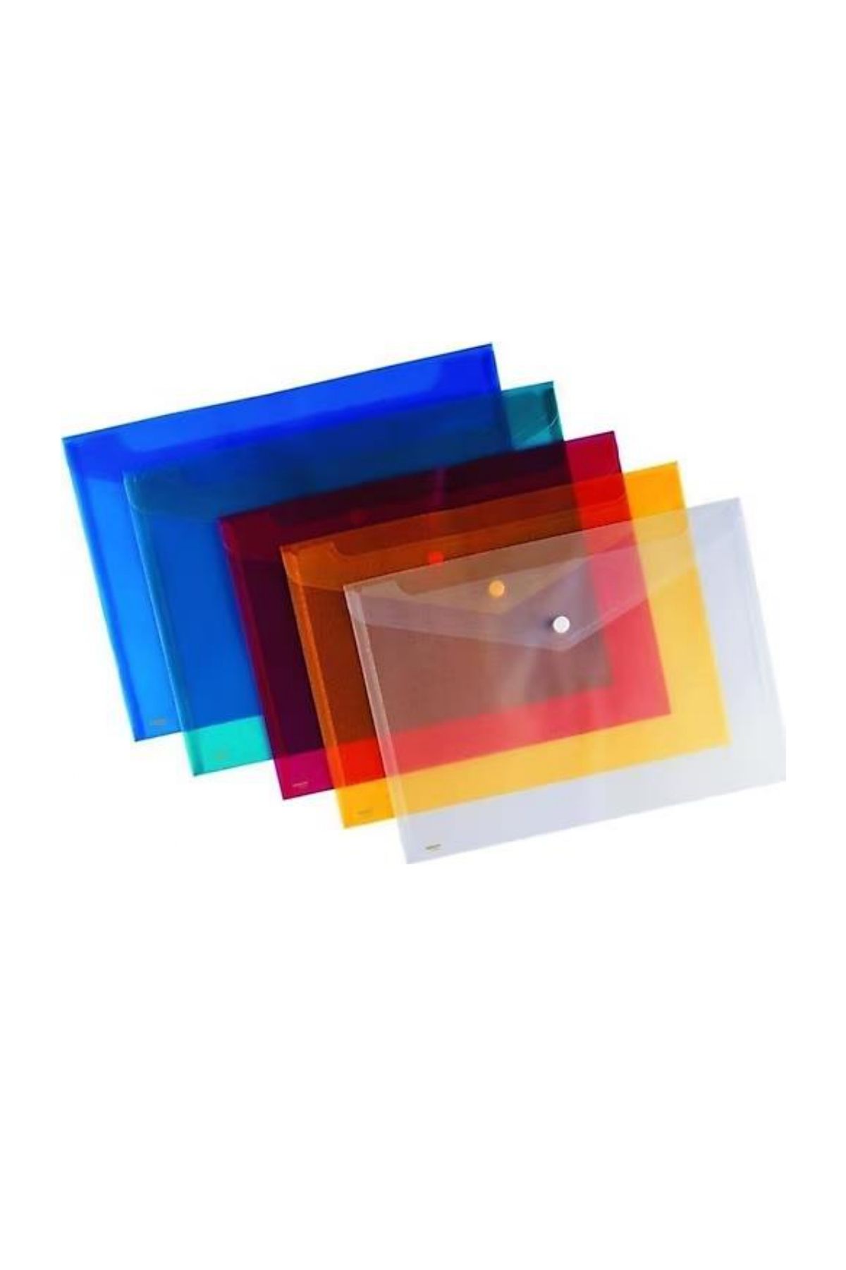 Noki-120 Pcs Clear A4 Snap Closure File Envelope File Yellow 4