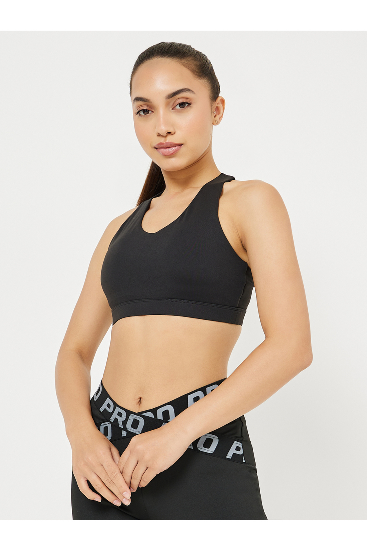 Styli-Cross Back Firm Support Sports Bra Top 1