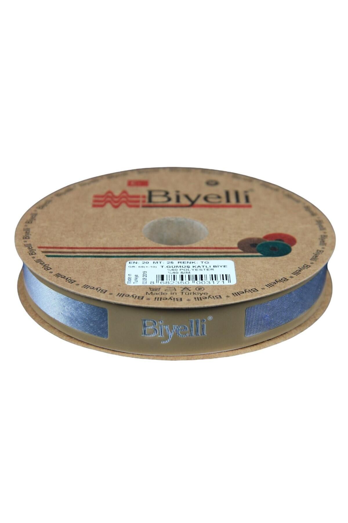 blueb Biye Simli Katlı Tg 2 cm 25 Metre %50 Simli % 50 Polyester