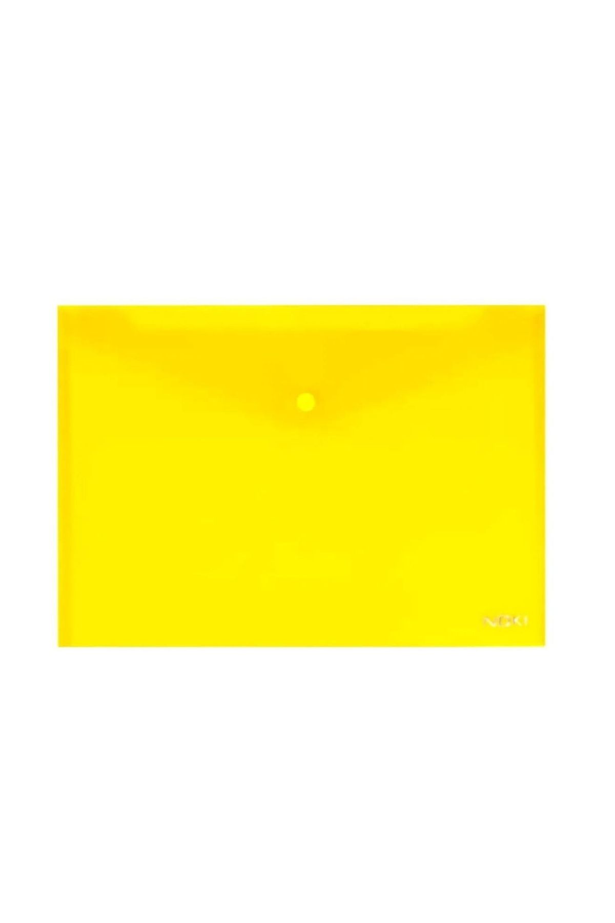 Noki-120 Pcs Clear A4 Snap Closure File Envelope File Yellow 2