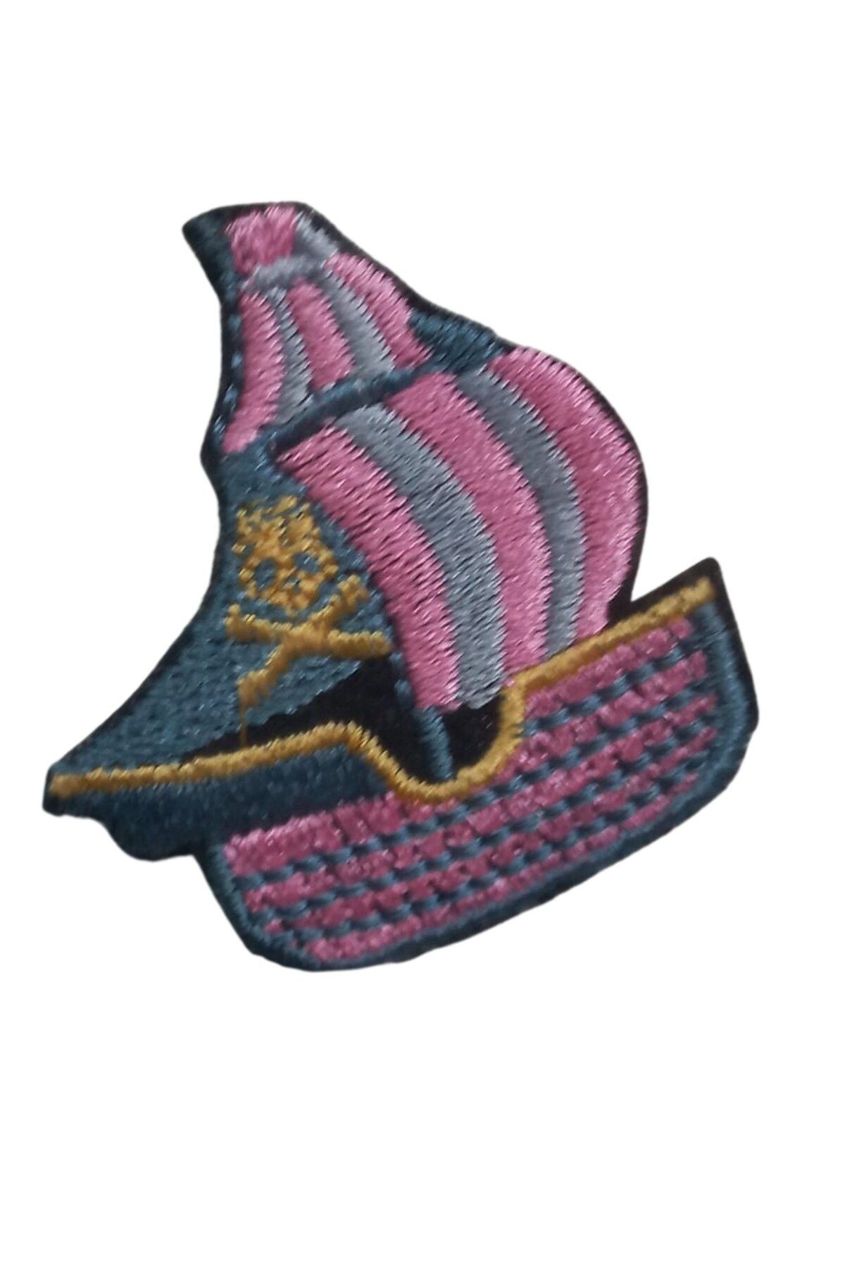 Allproduct Aplike Ütü İle Yapışan Yelkenli Pembe Arma 4x3 cm