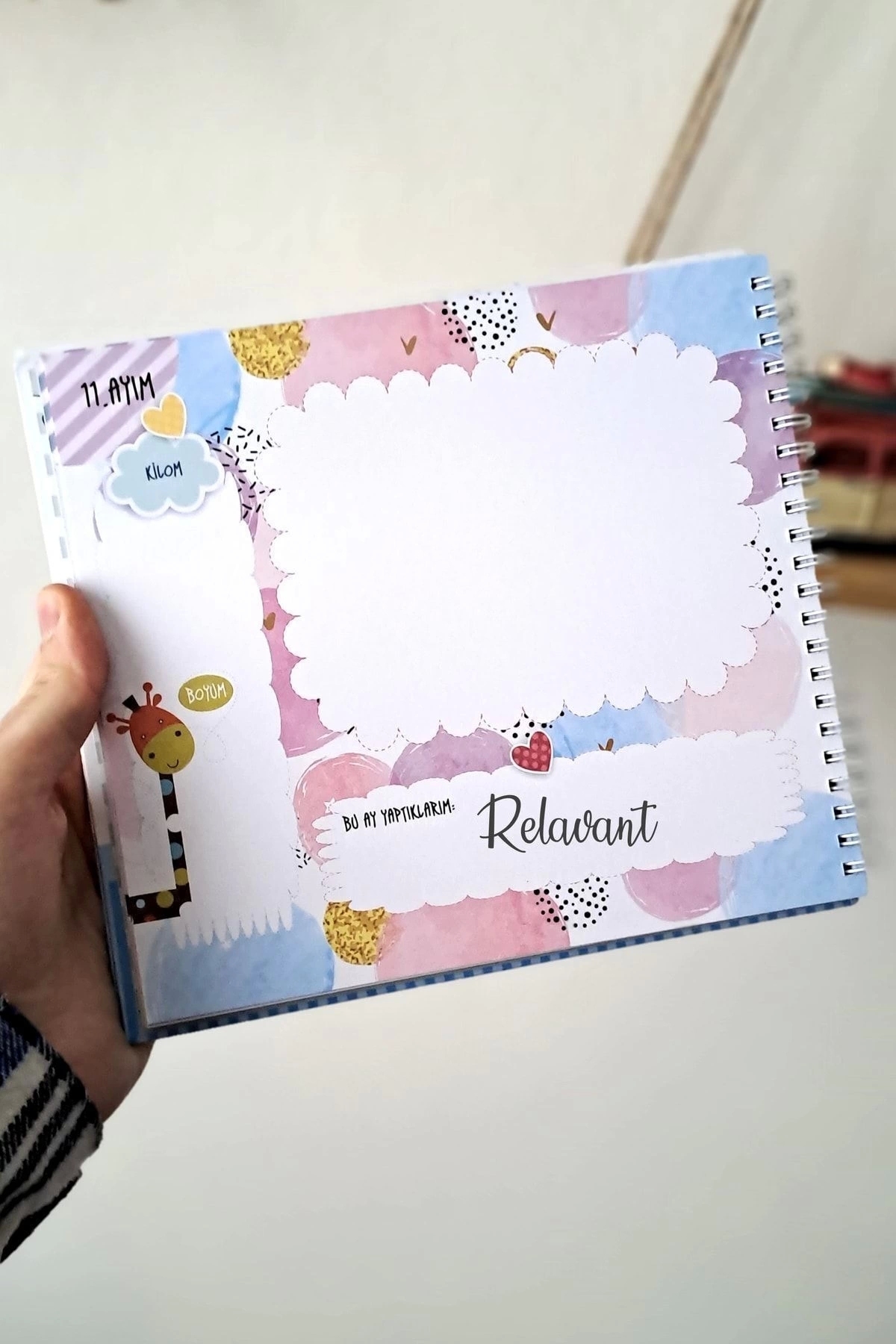 Relavant Hamilelik Ve Anne Bebek Günlüğü & Hamile Anı Defteri & Bebek Anı Defteri Mavi Sticker Hediyeli fotoğrafı 4 (önizleme)