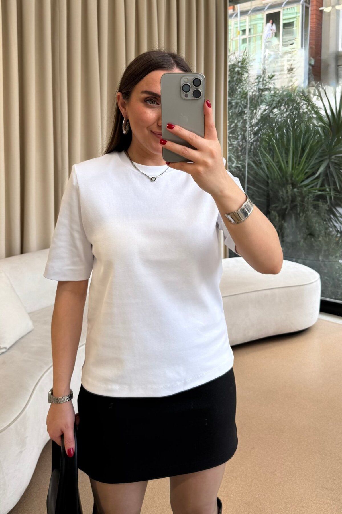 Tuba Butik-Tricou de bază cu mânecă scurtă pentru femei 1
