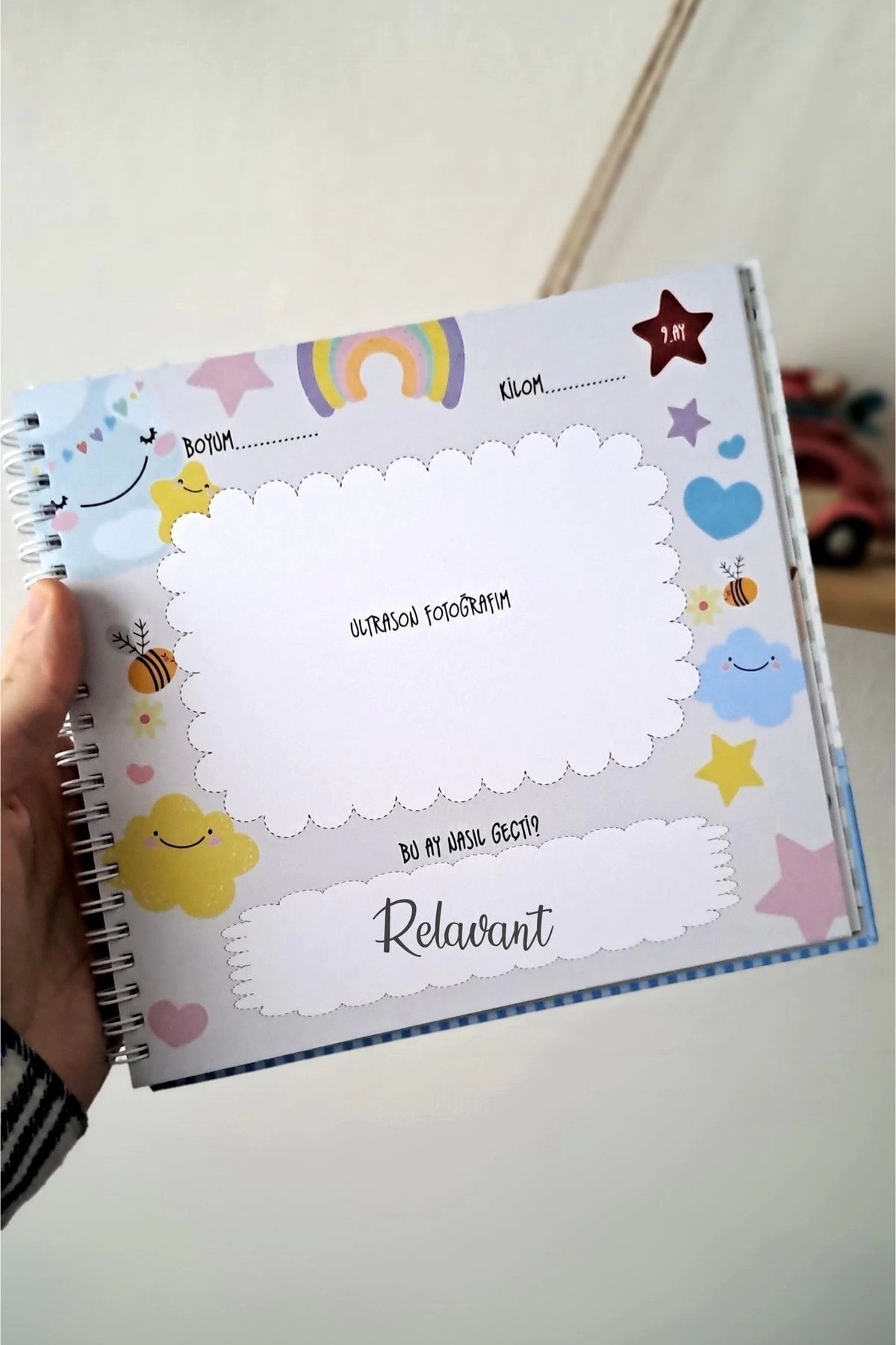 Relavant Hamilelik Ve Anne Bebek Günlüğü & Hamile Anı Defteri & Bebek Anı Defteri Mavi Sticker Hediyeli fotoğrafı 2 (önizleme)