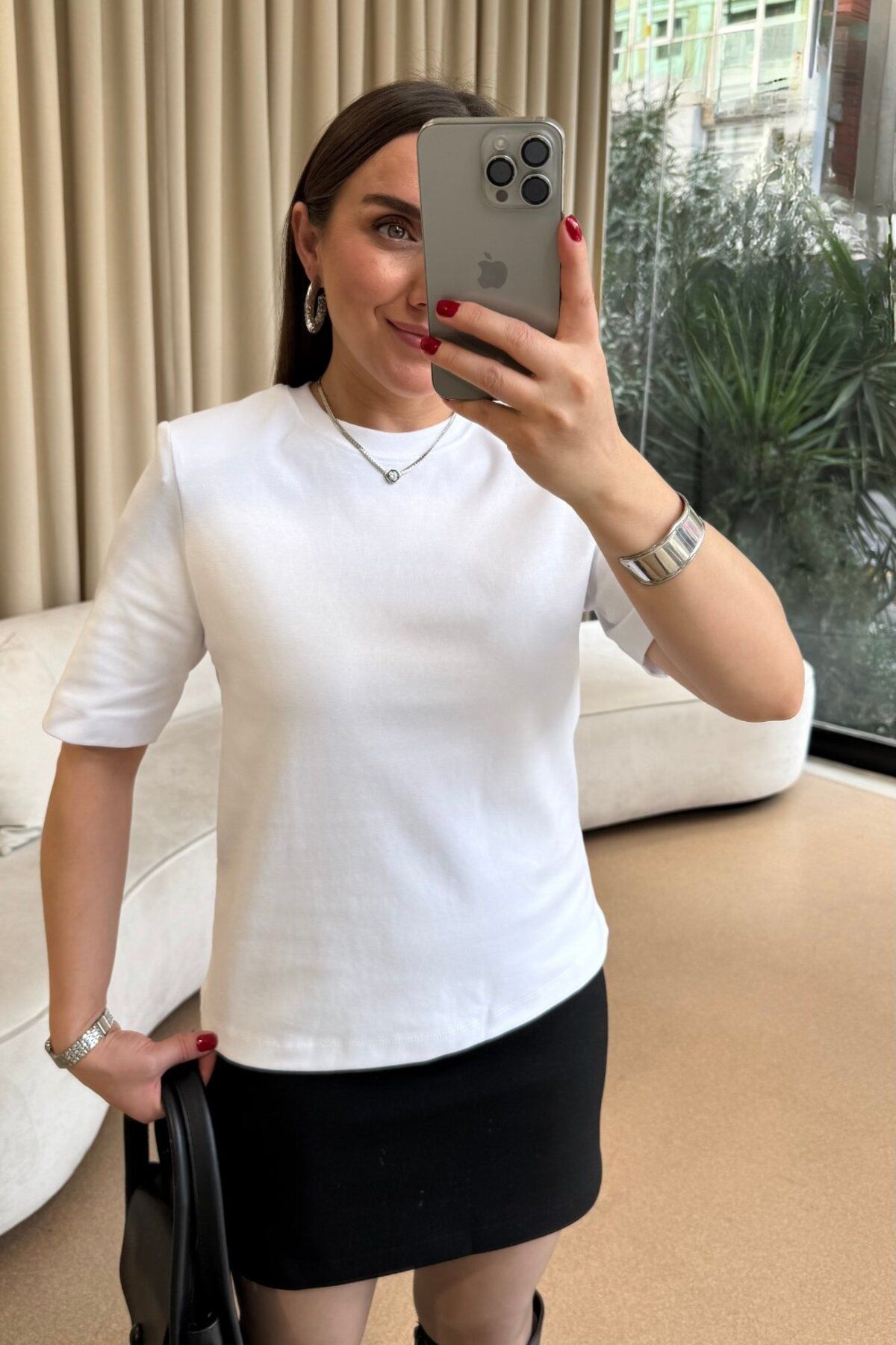 Tuba Butik-Tricou de bază cu mânecă scurtă pentru femei 4