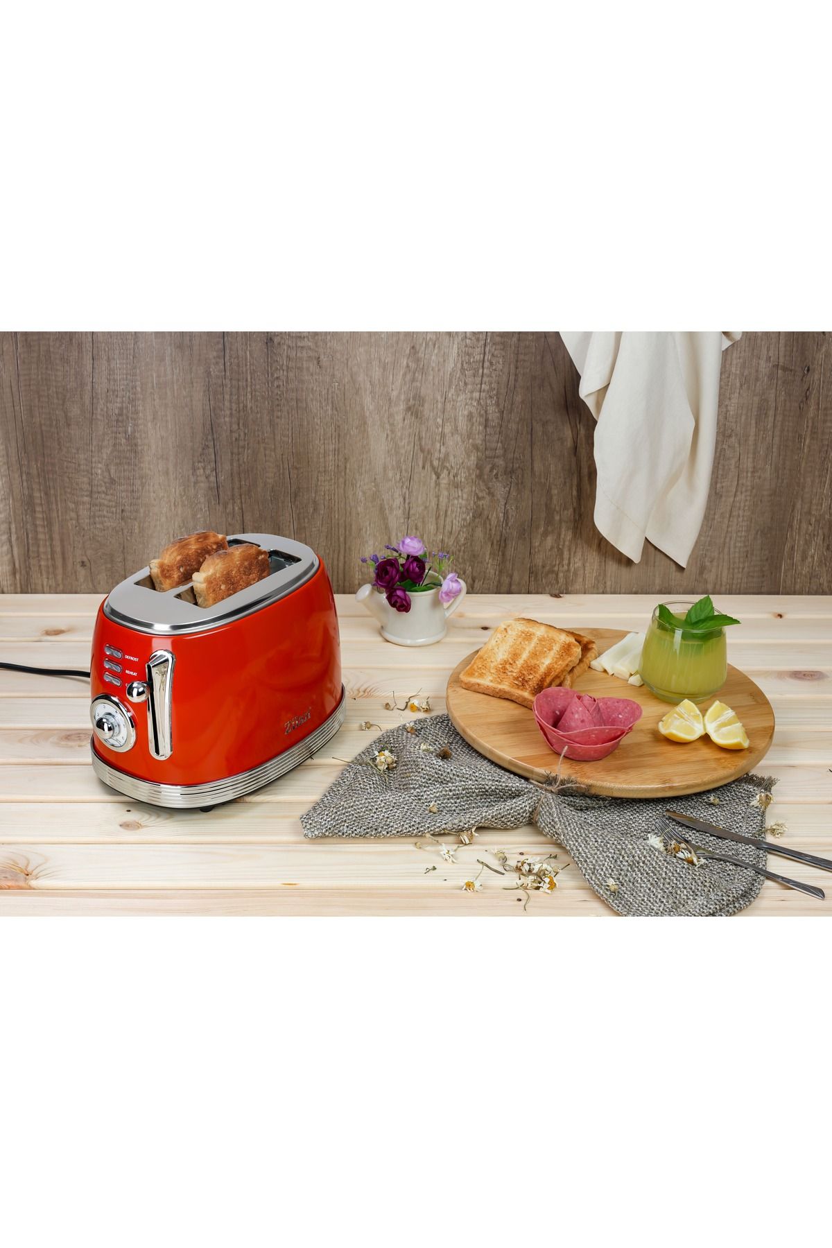 Zilan-RETRO Toaster Zilan ZLN7040 Red, 6 frying levels, light indicator for signaling 13